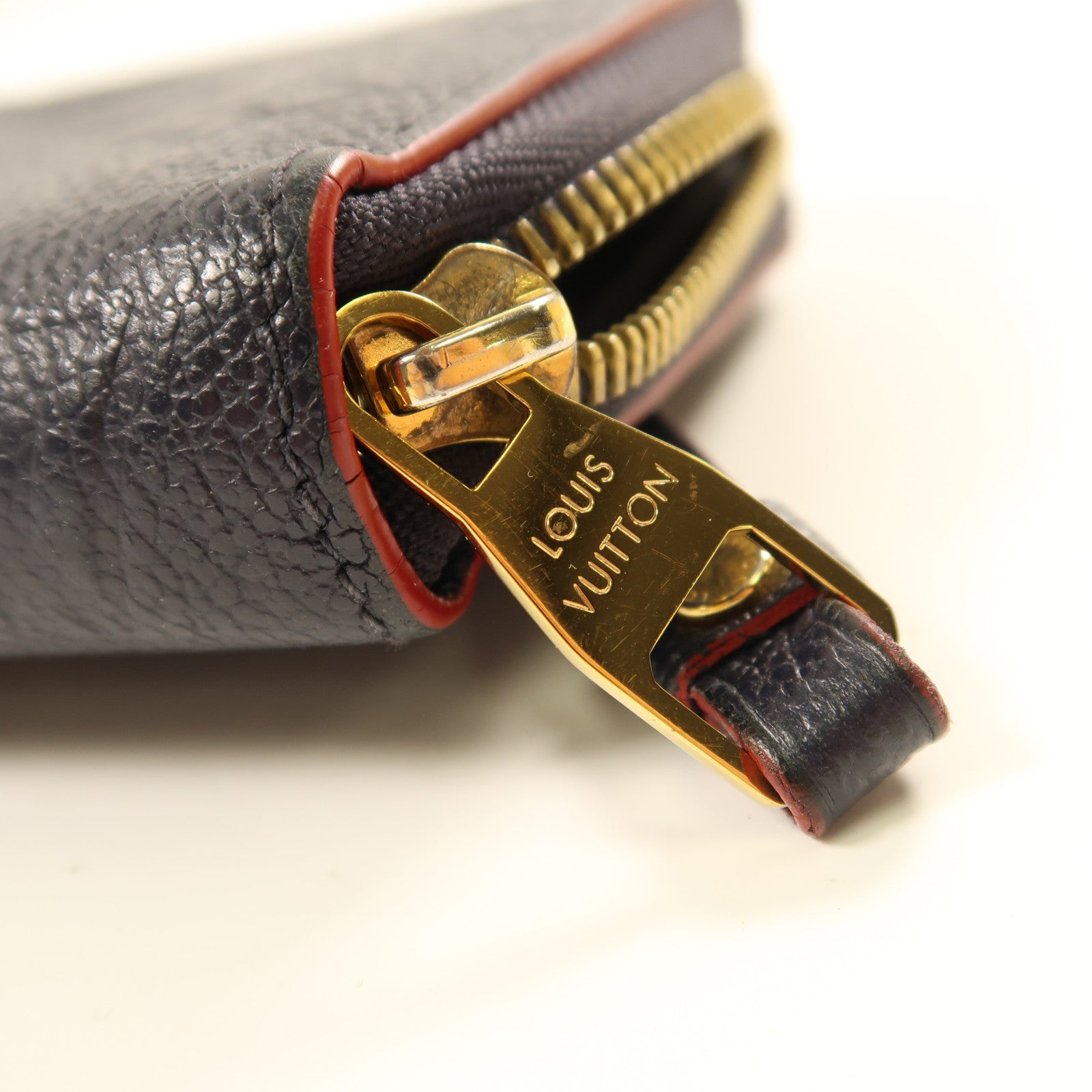 LOUIS VUITTON Monogram Empreinte Zipper Long Wallet金扣長錢包深藍色