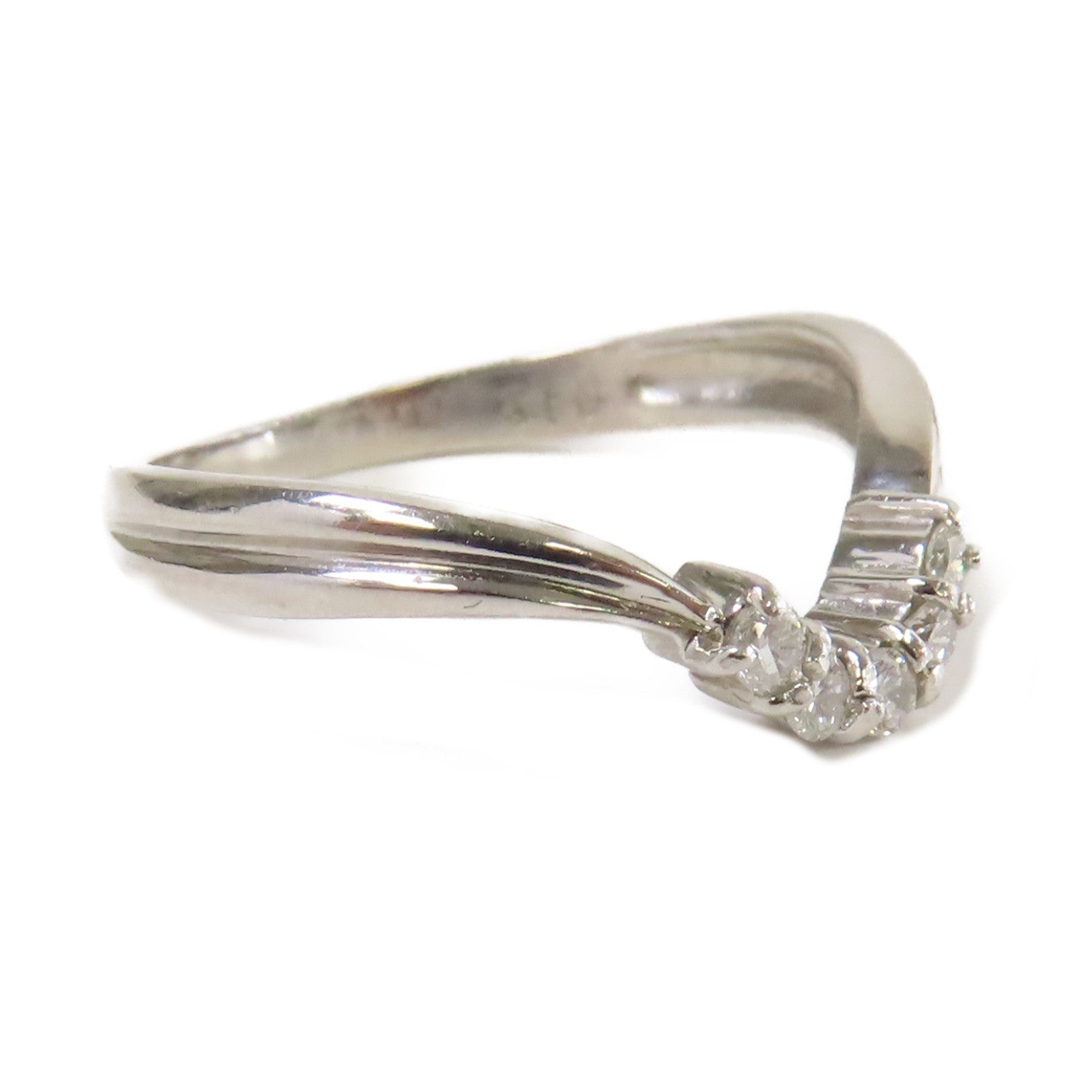 JEWELRY 【激減優惠】PT900鉑金/0.13ct鑽石Diamond Ring戒指US#5.25