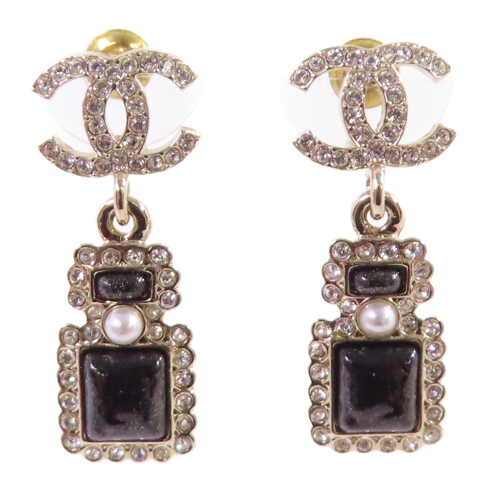 CHANEL 金屬/水鑽/PVC Earrings耳環