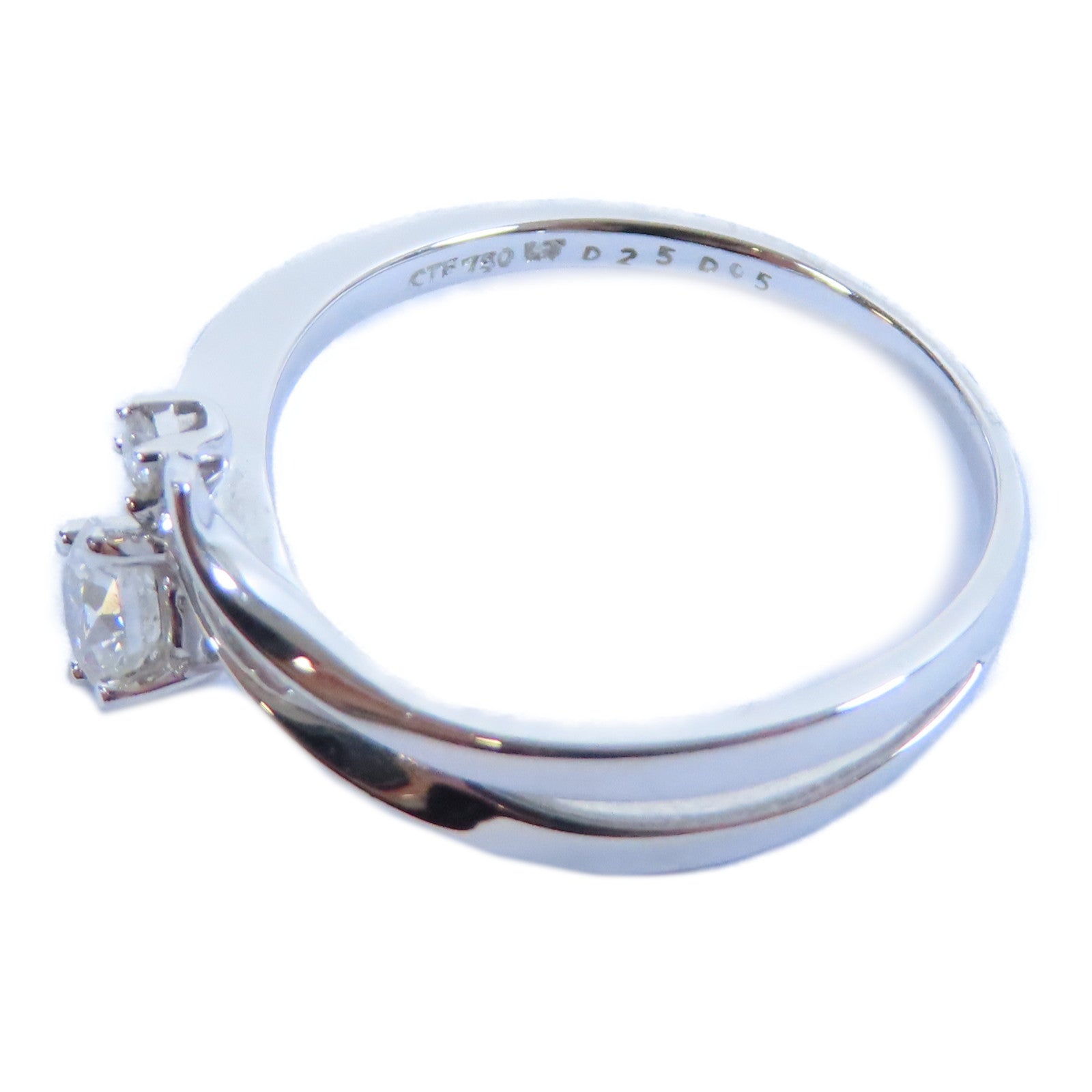 JEWELRY **【激減優惠】18K白金Diamond Ring 0.25ct/0.05ct鑽石戒指US#5.25