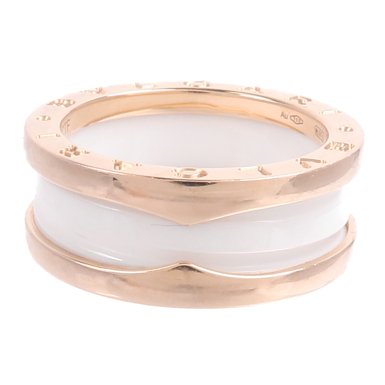 BVLGARI 18K玫瑰金B-Zero1 Ring陶瓷戒指