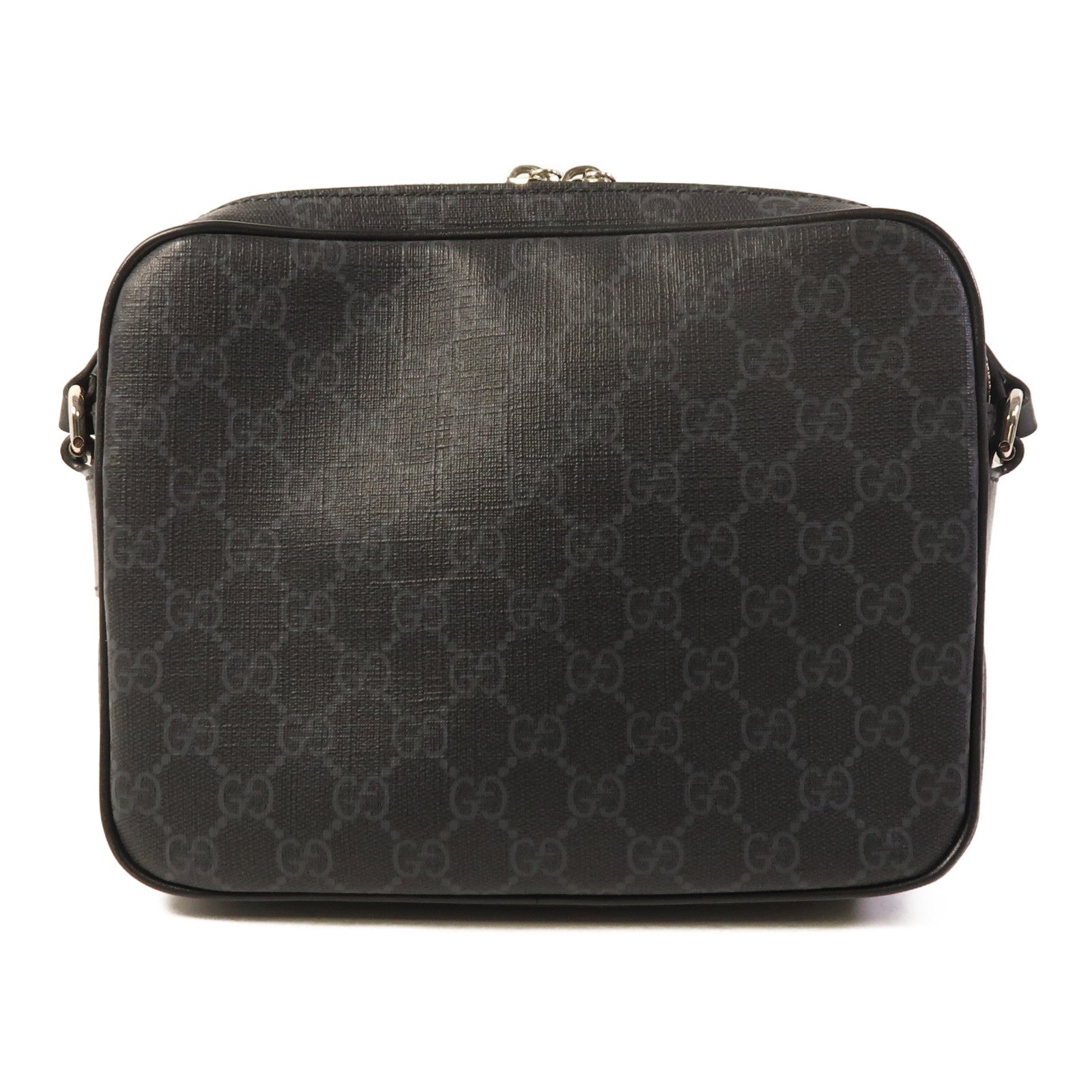 GUCCI 塗層帆布Crossbody Bag銀扣肩背袋