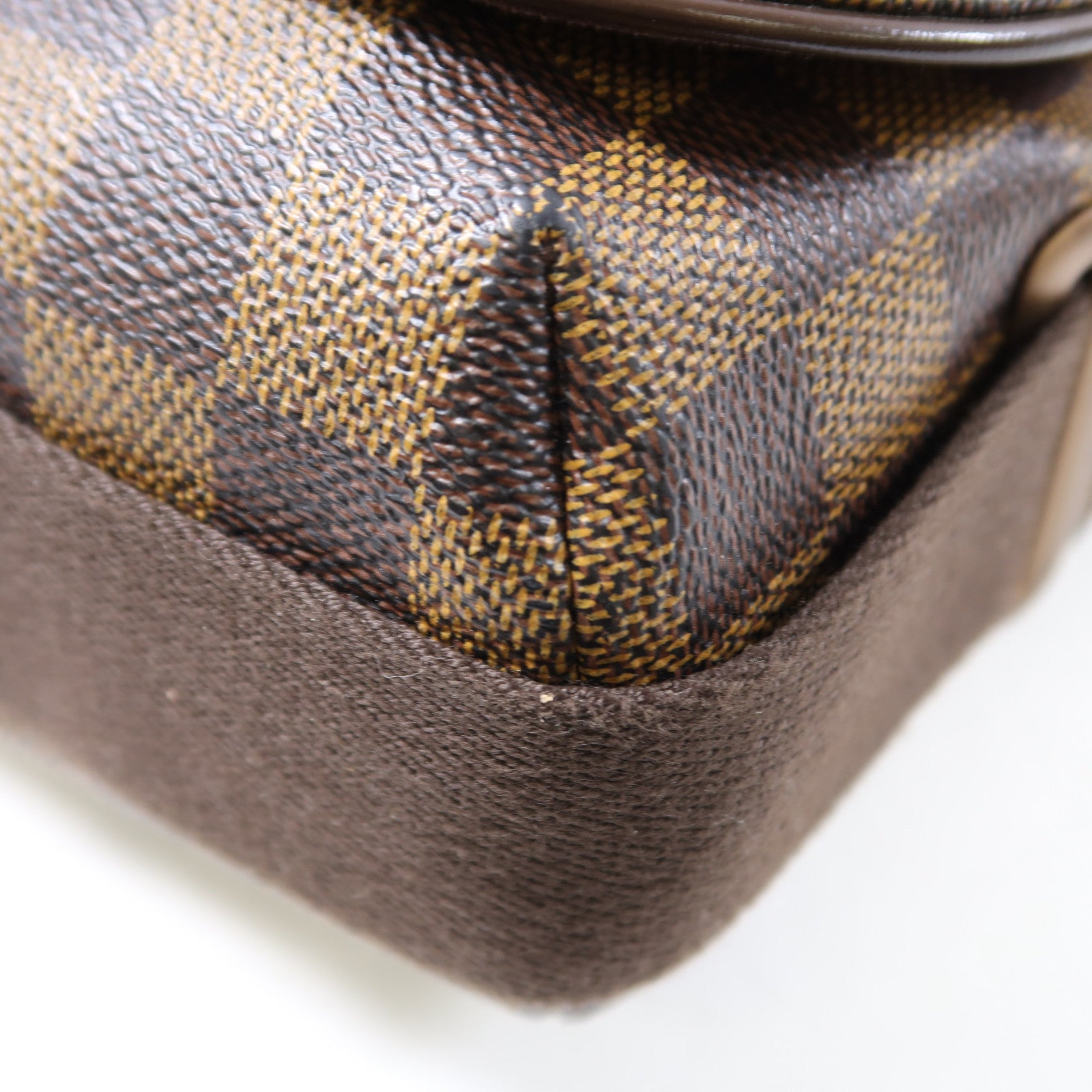 LOUIS VUITTON Damier Brooklyn MM金扣肩背袋啡色