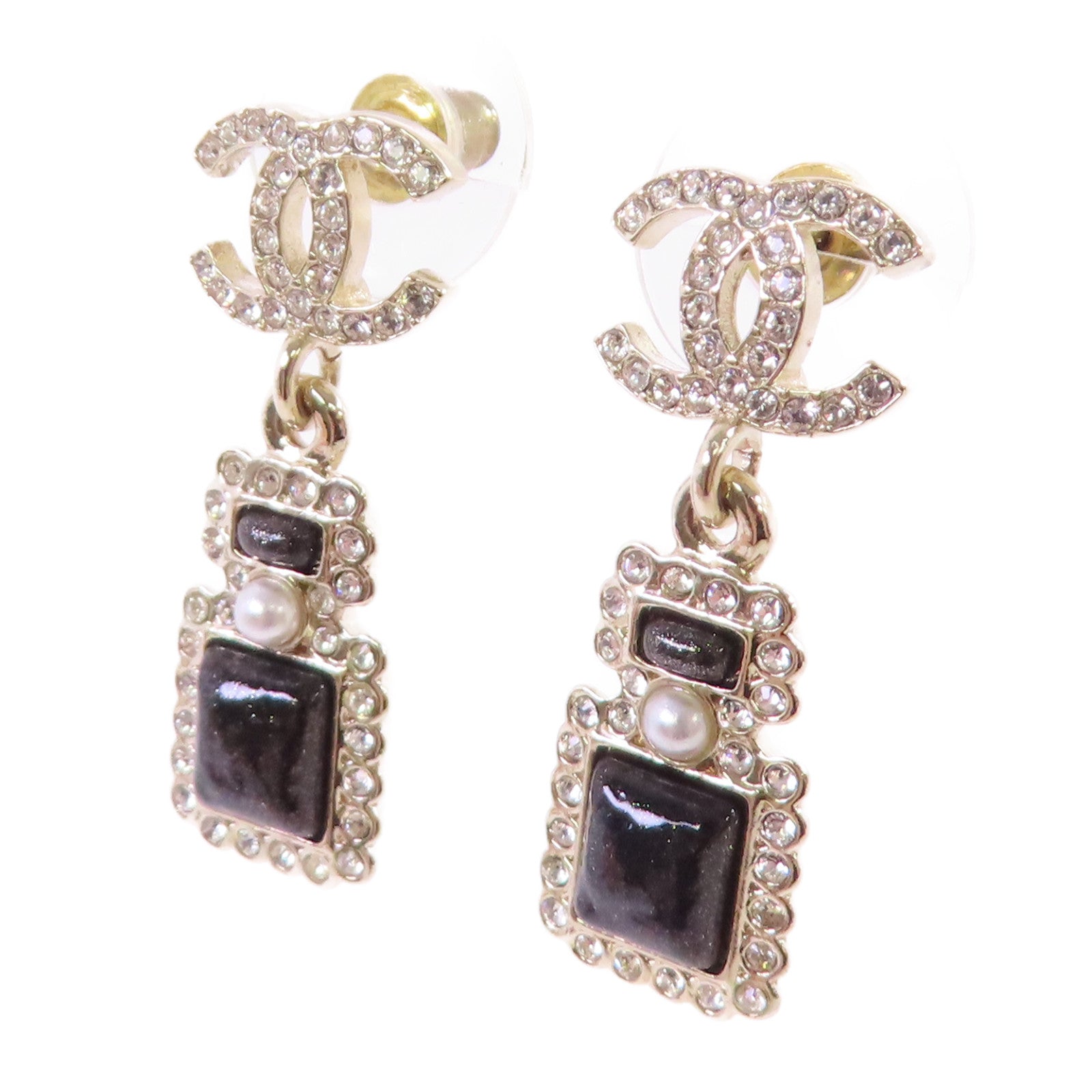 CHANEL 金屬/水鑽/PVC Earrings耳環