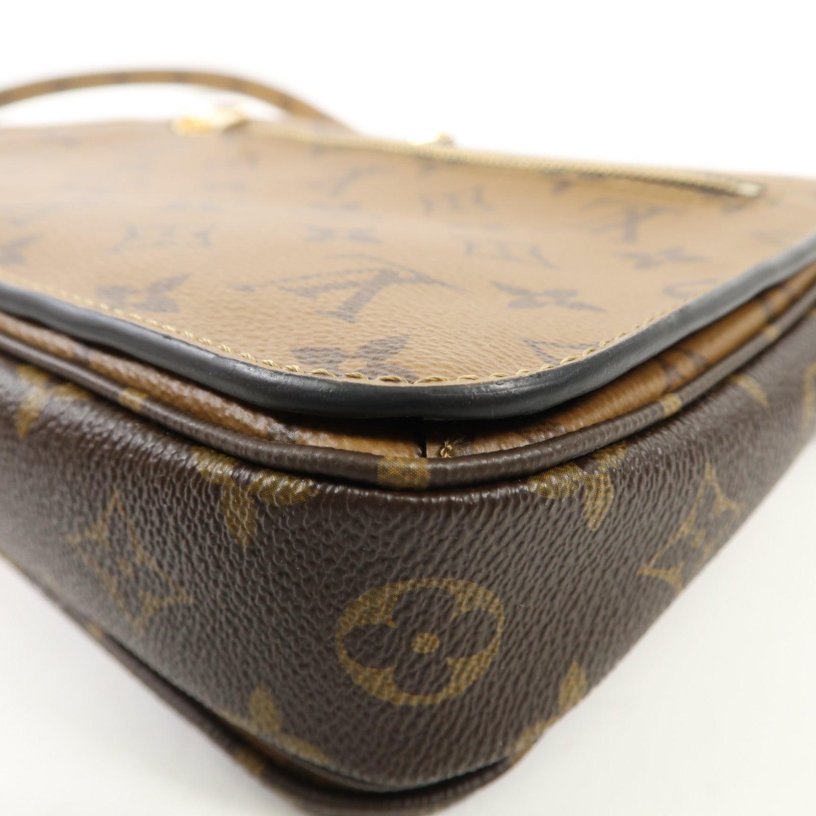 LOUIS VUITTON Monogram Reverse Pochette Metis金扣手挽肩背兩用袋