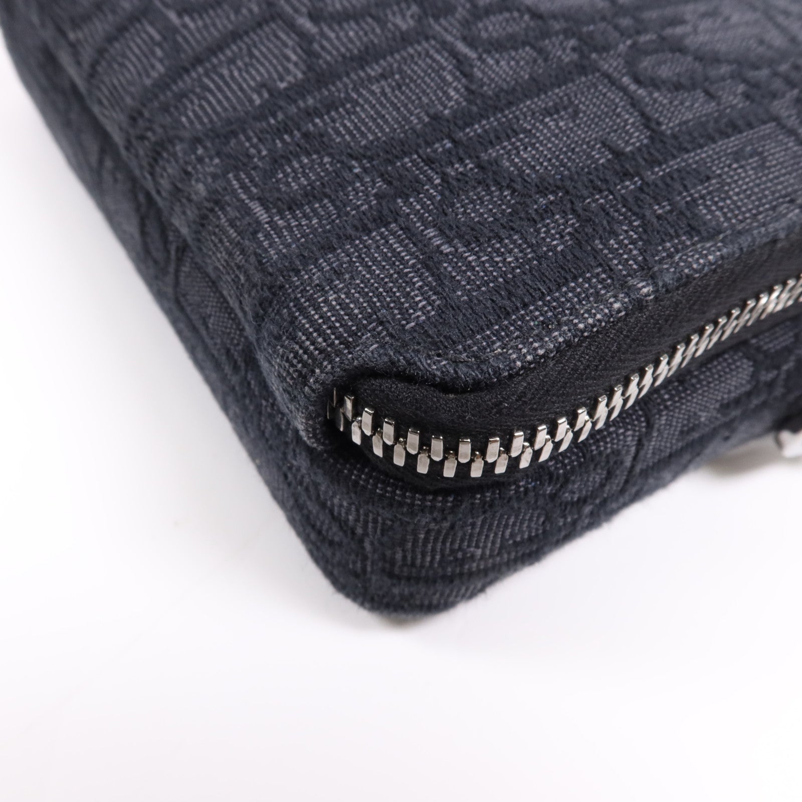 Dior 帆布Oblique Zipped Pouch銀扣肩背袋