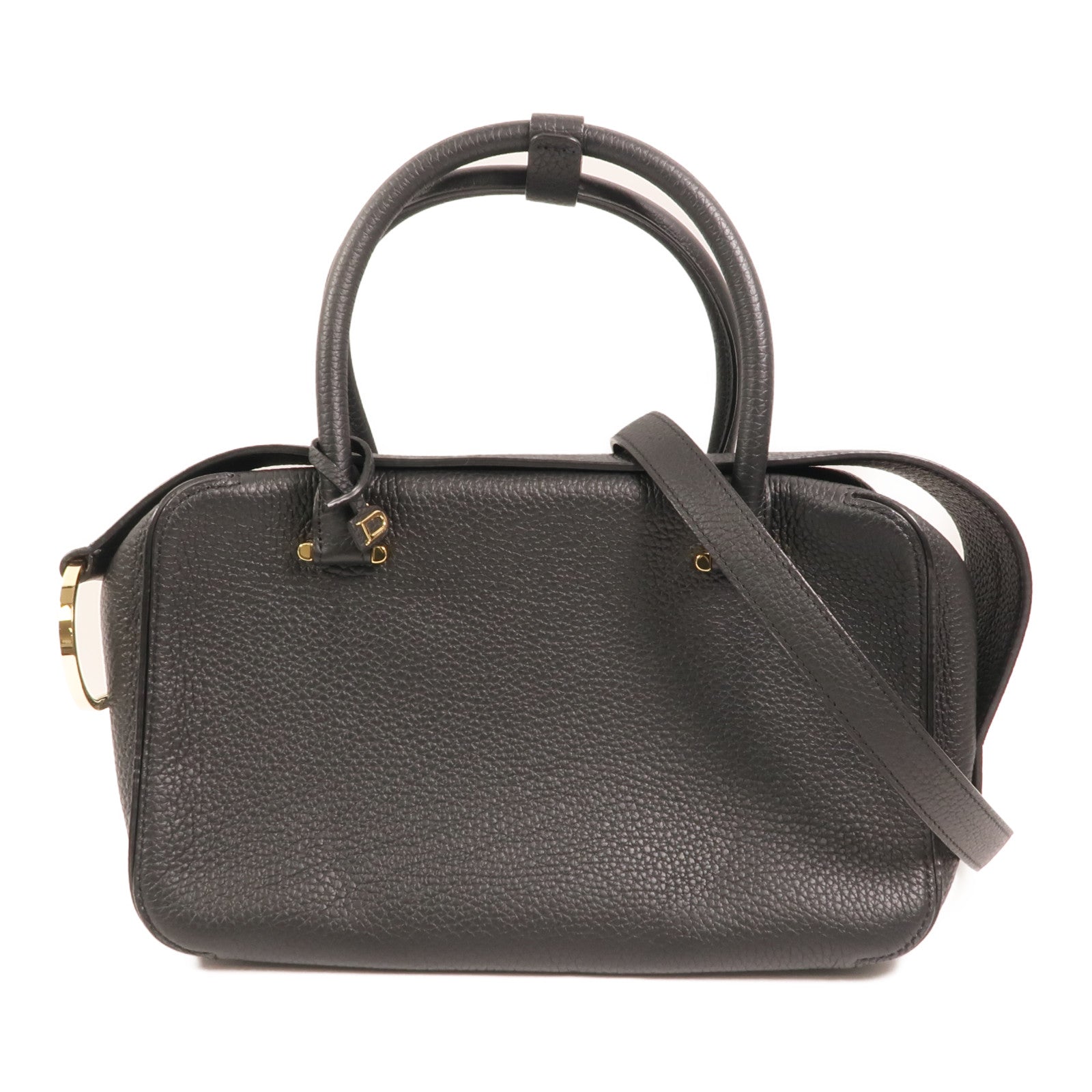Delvaux 牛皮皮革Cool Box MM金扣手挽肩背兩用袋