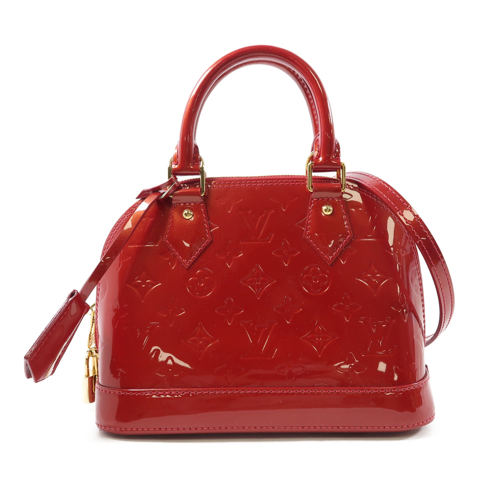 LOUIS VUITTON Vernis Alma BB金扣手挽肩背兩用袋紅色