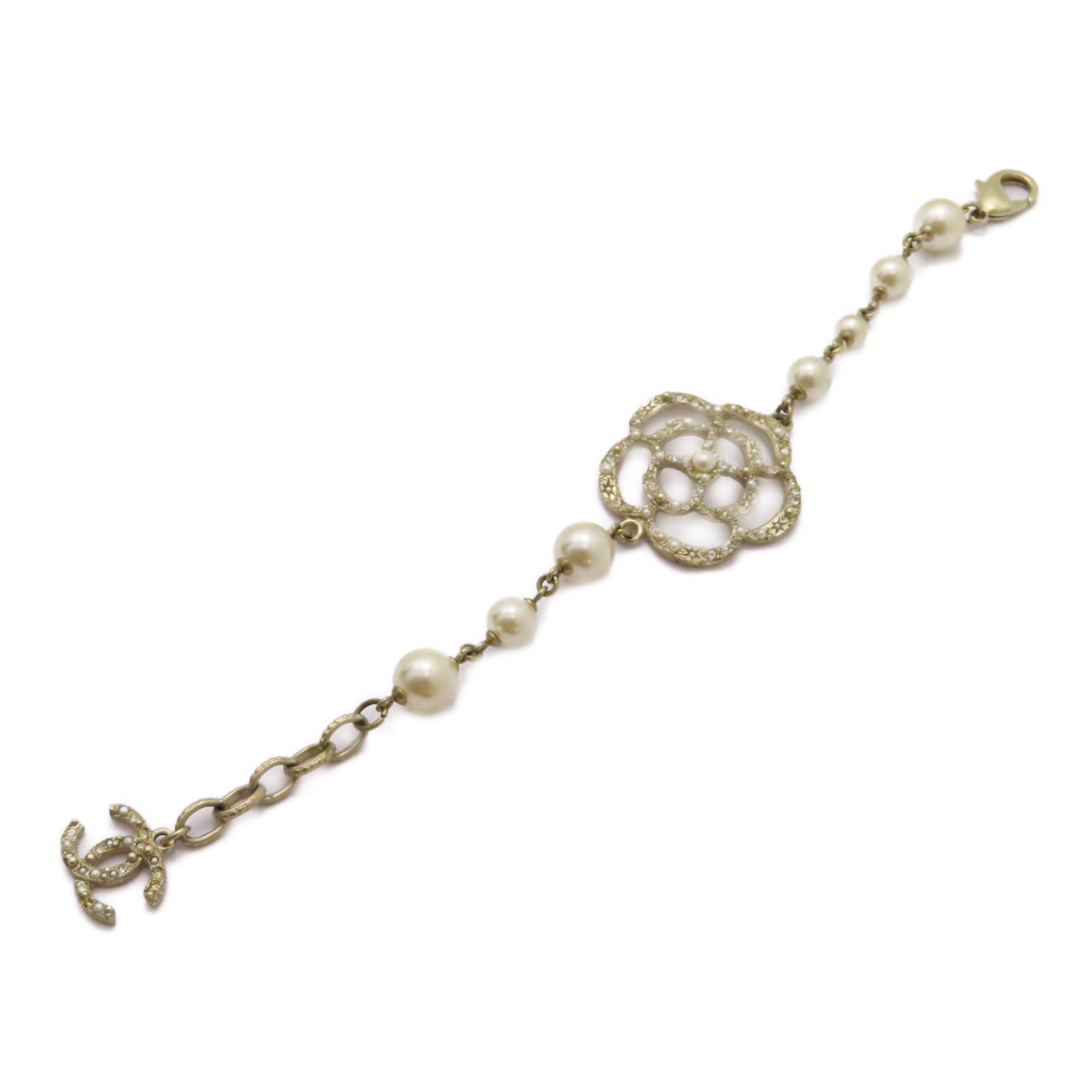 CHANEL 金屬Bracelet手鏈金色/白色