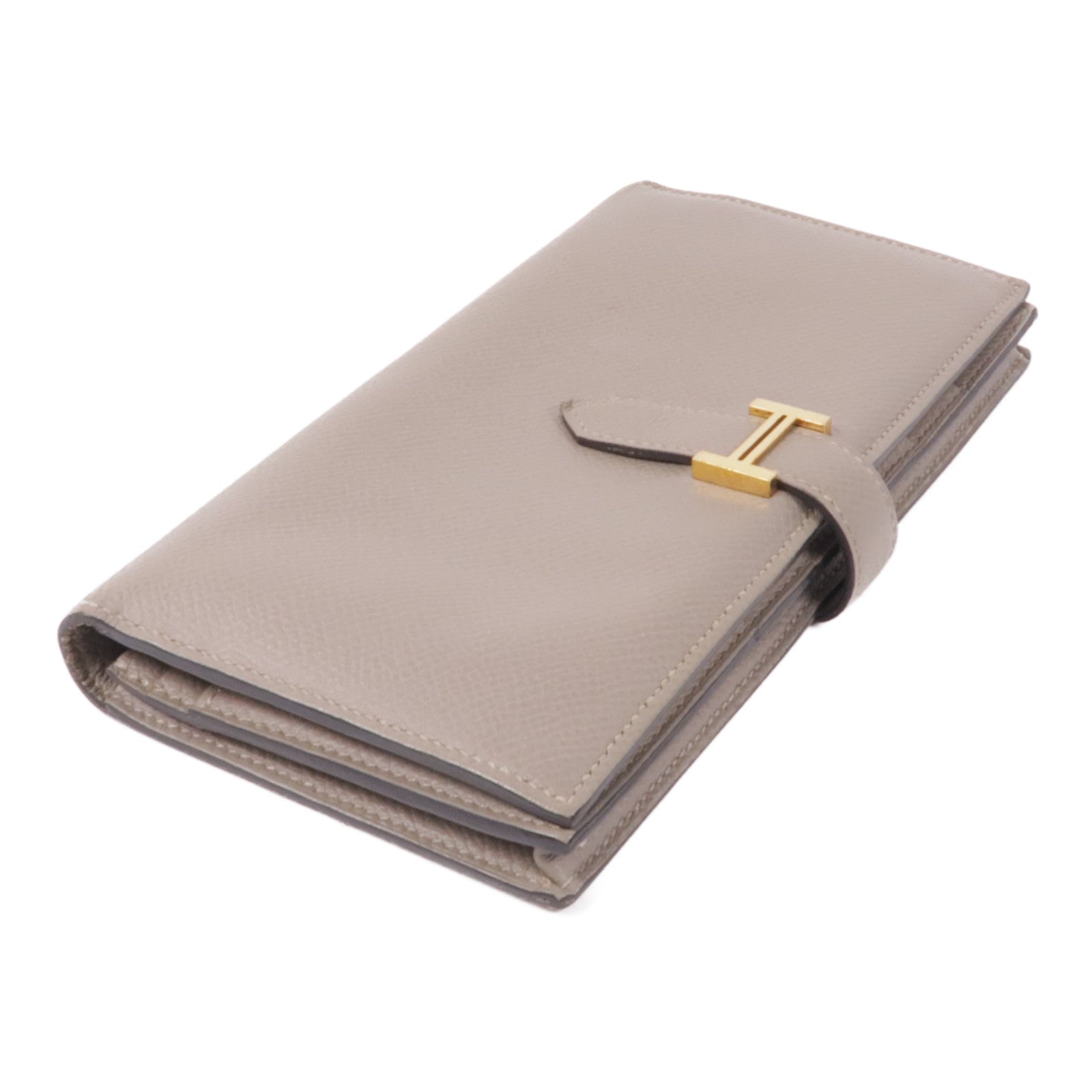 HERMES Epsom皮革Bearn Wallet金扣長錢包Trench