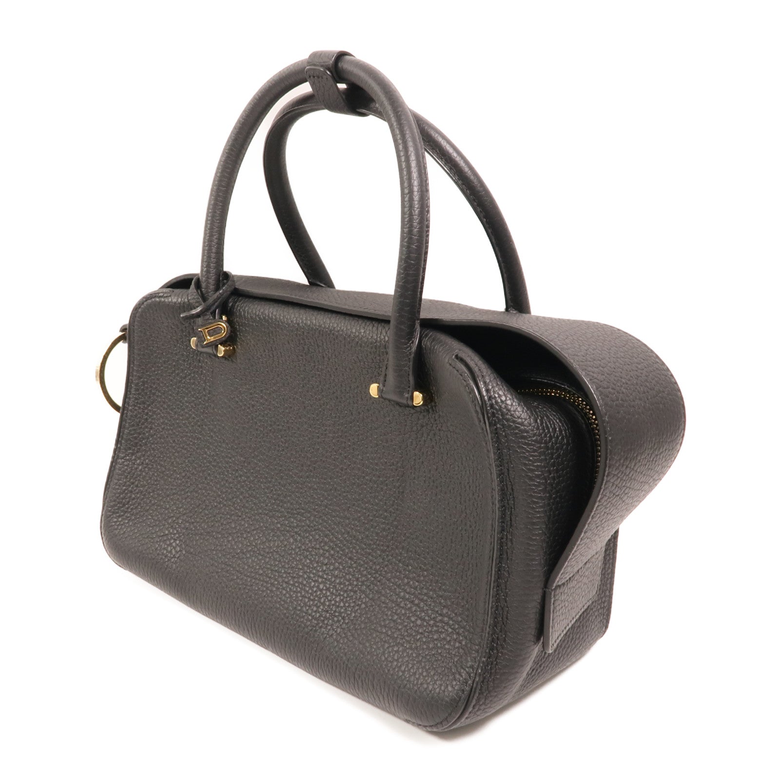 Delvaux 牛皮皮革Cool Box MM金扣手挽肩背兩用袋