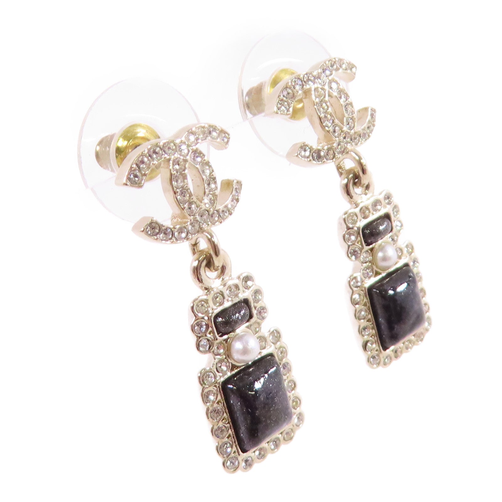 CHANEL 金屬/水鑽/PVC Earrings耳環