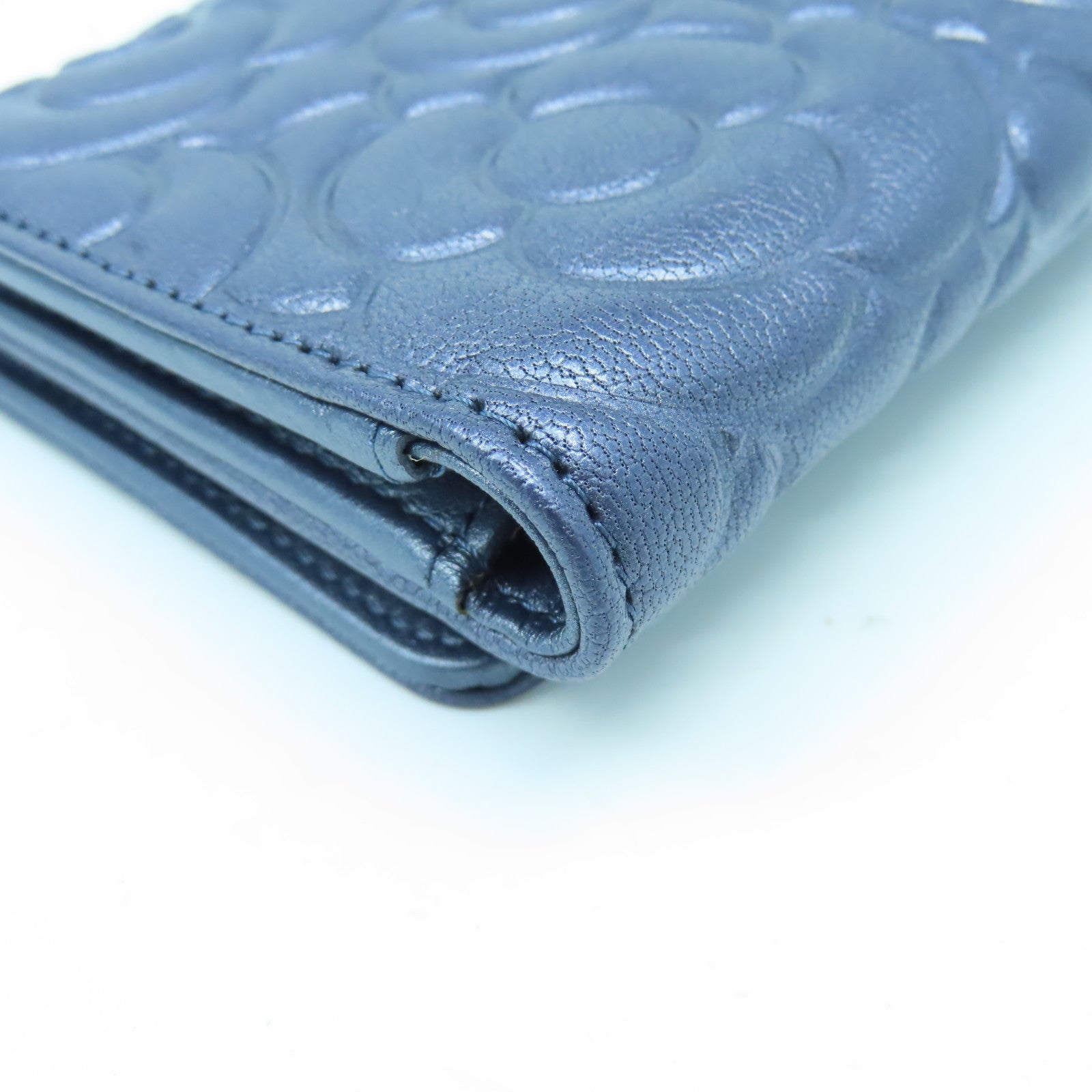 CHANEL 牛皮皮革Wallet銀扣錢包紫色