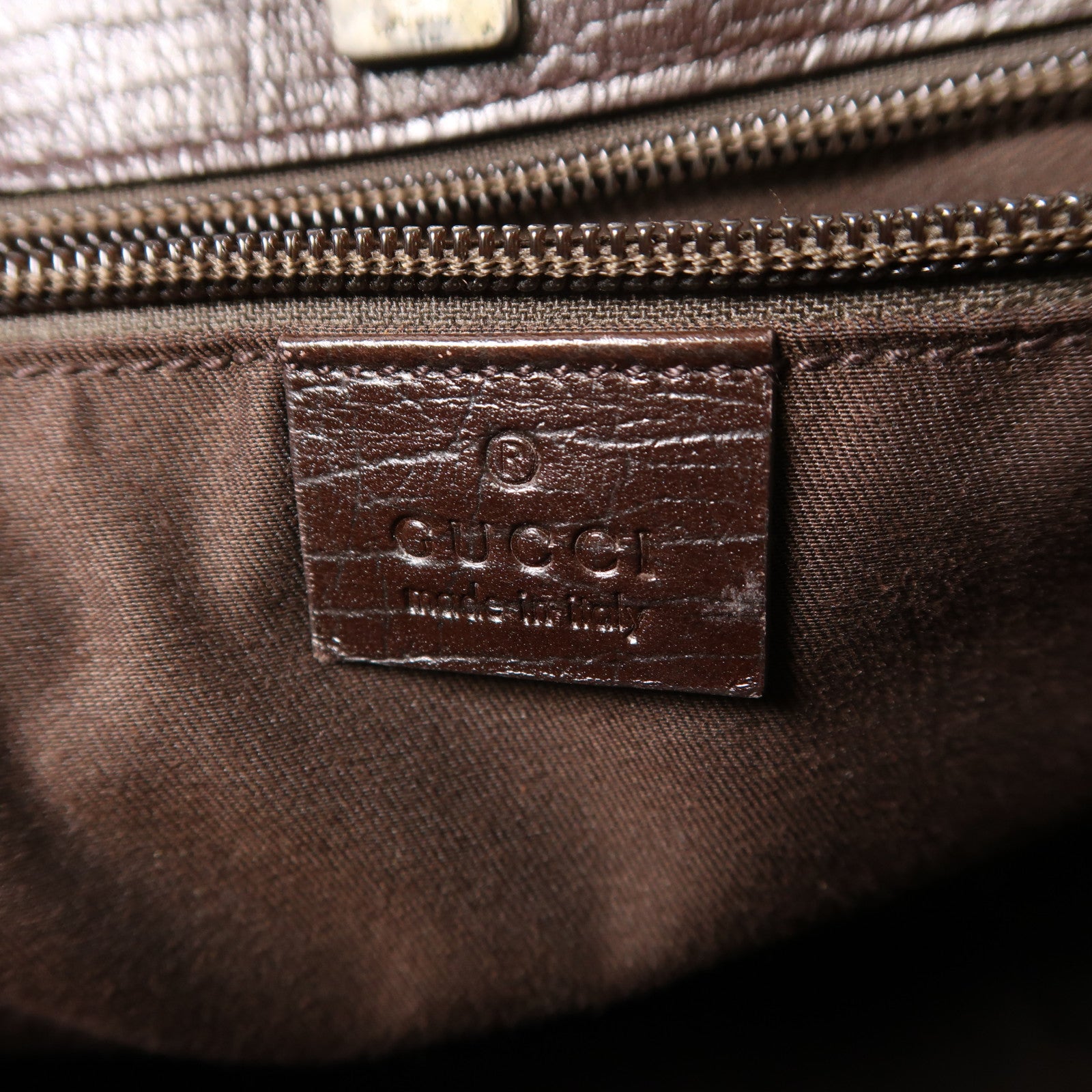 GUCCI 塗層帆布Shoulder Bag銀扣肩背袋