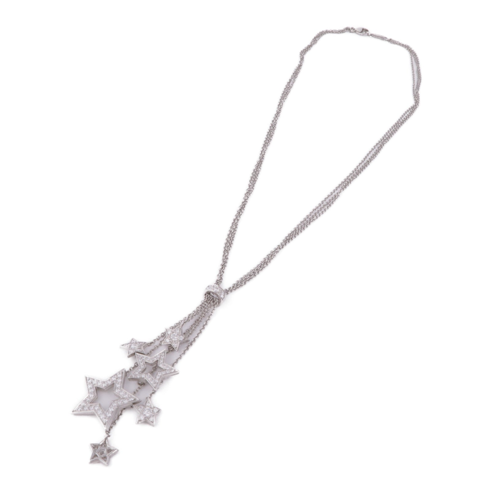 TIFFANY＆CO PT950鉑金Platinum Pave Diamond Star Drop Dangle鑽石項鍊