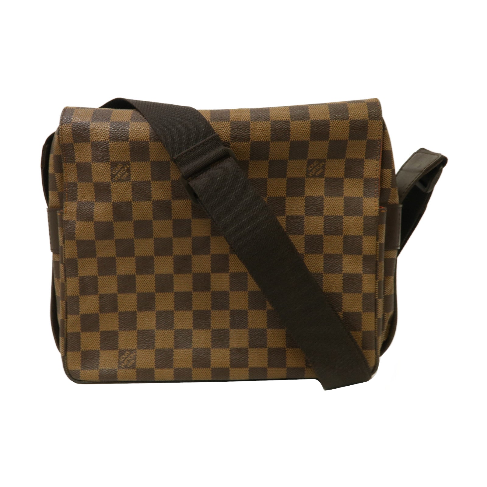 LOUIS VUITTON Damier Naviglio金扣肩背袋啡色