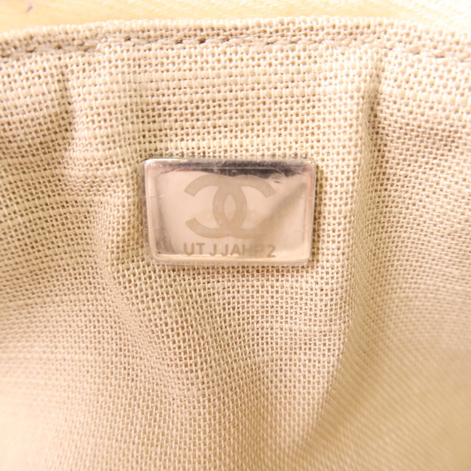 CHANEL 帆布Deauville Tote Bag銀扣手挽肩背兩用袋
