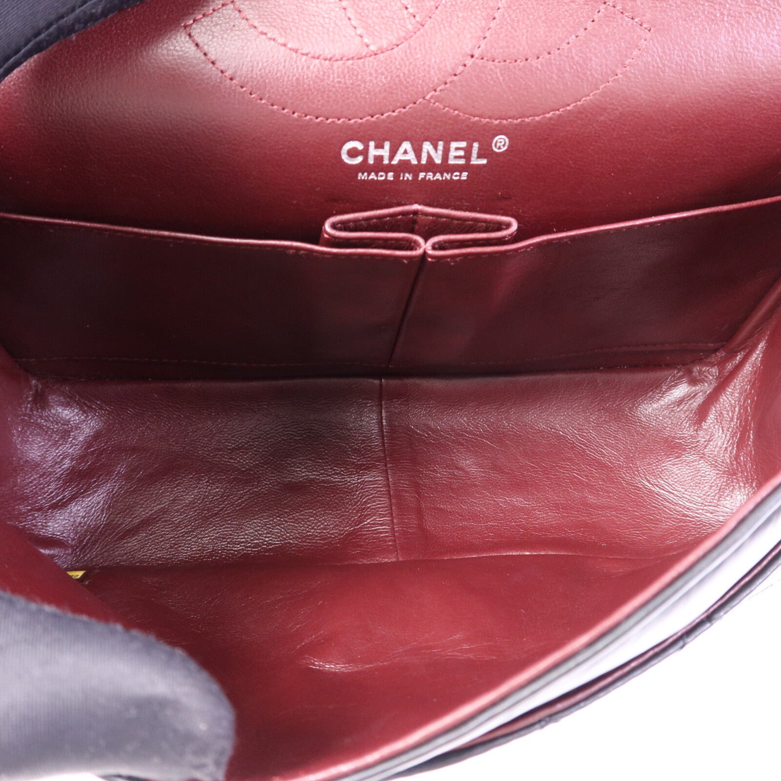 CHANEL 牛皮皮革2.55 Large銀扣鏈帶肩背袋