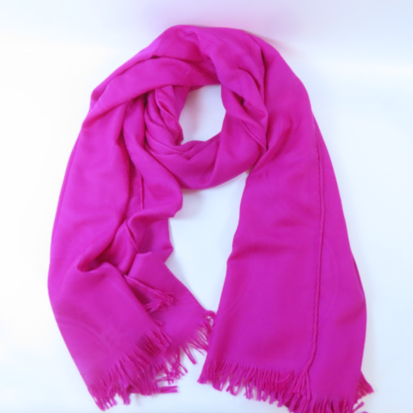 HERMES 羊絨/絲質Scarf圍巾Rose Indien/桃紅色