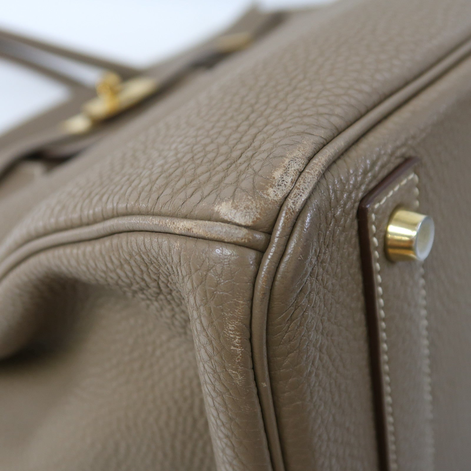 HERMES Togo皮革Birkin 40金扣手挽袋Etoupe/大象灰色