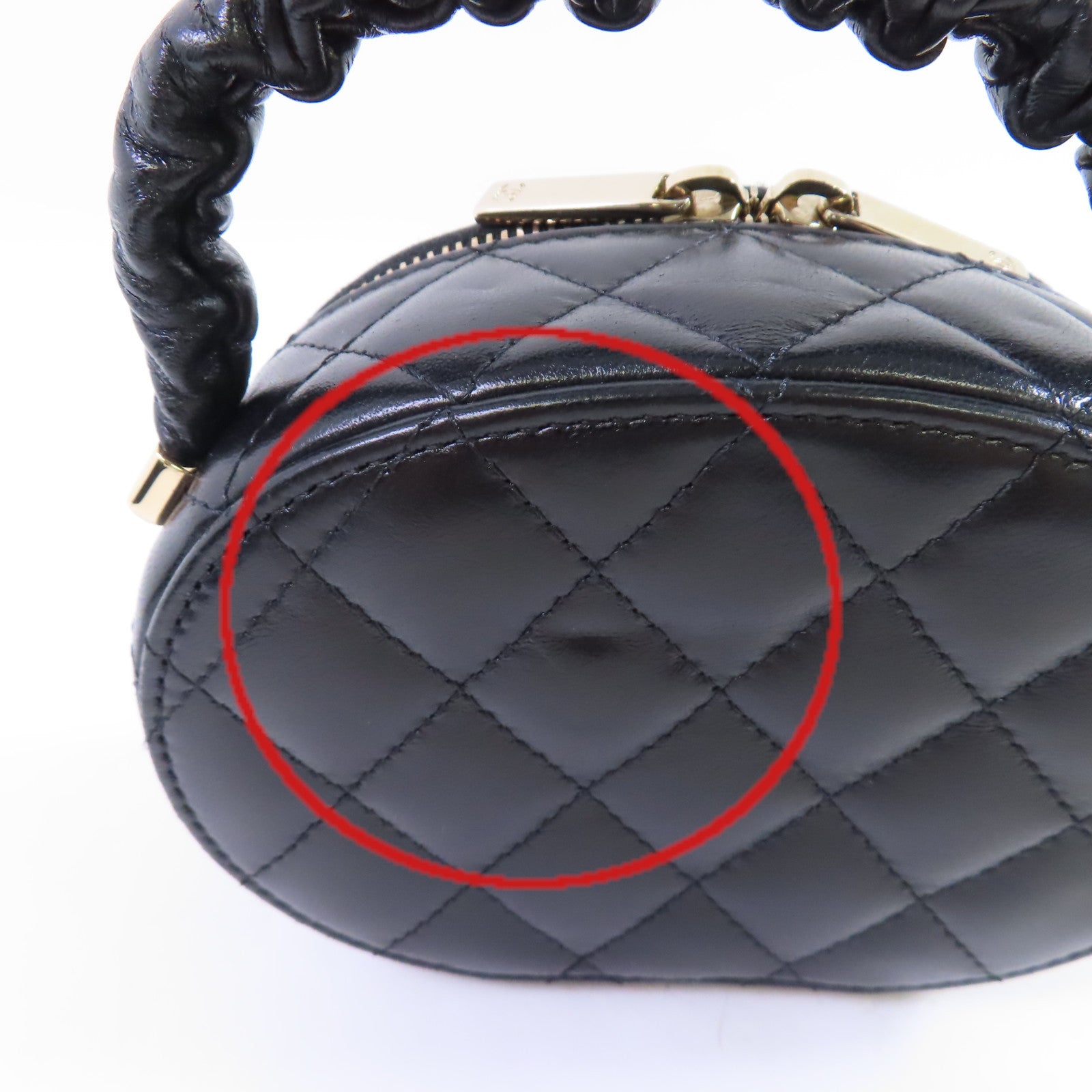CHANEL 【激減優惠】菱格牛皮皮革Hand Bag金扣手挽袋黑色