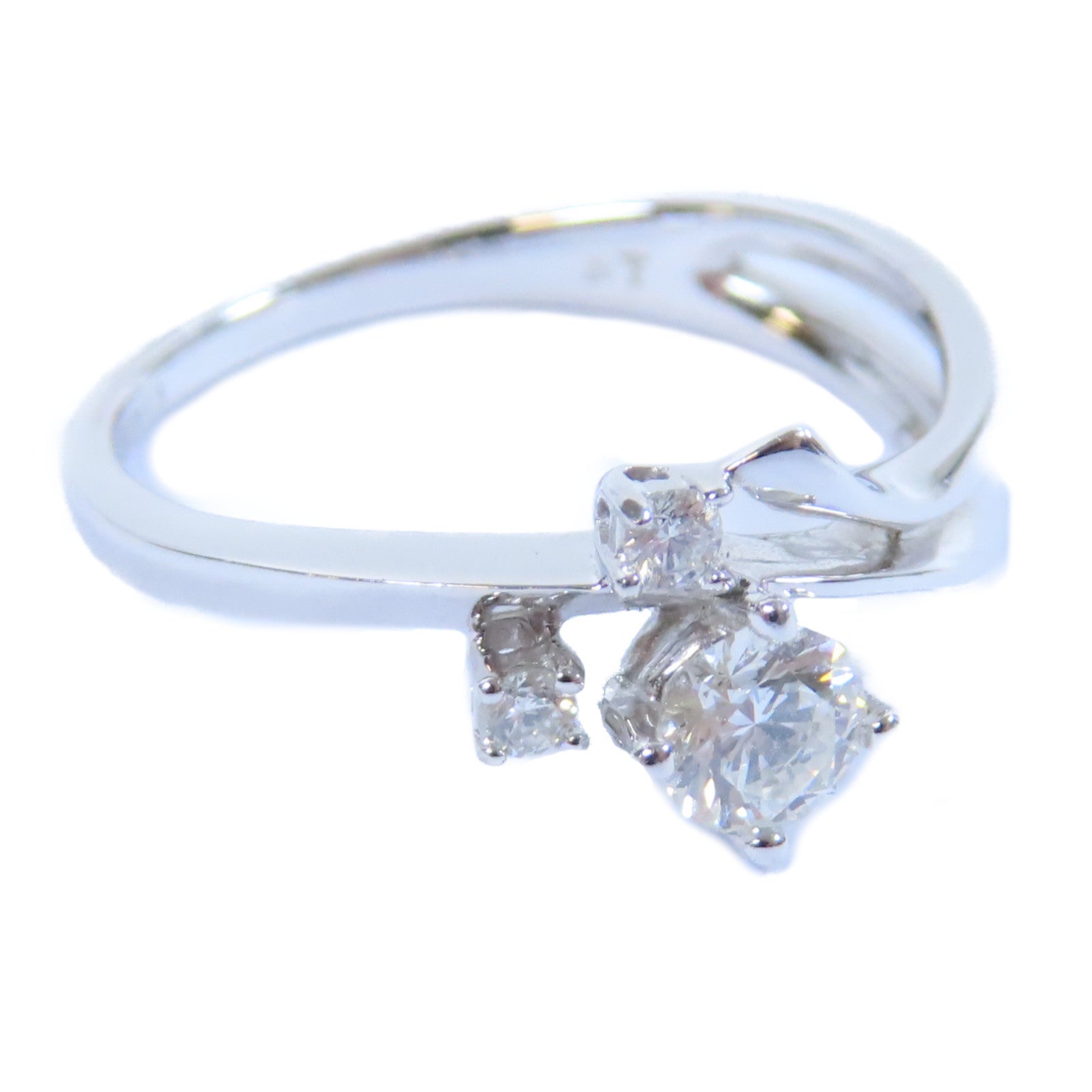 JEWELRY **【激減優惠】18K白金Diamond Ring 0.25ct/0.05ct鑽石戒指US#5.25
