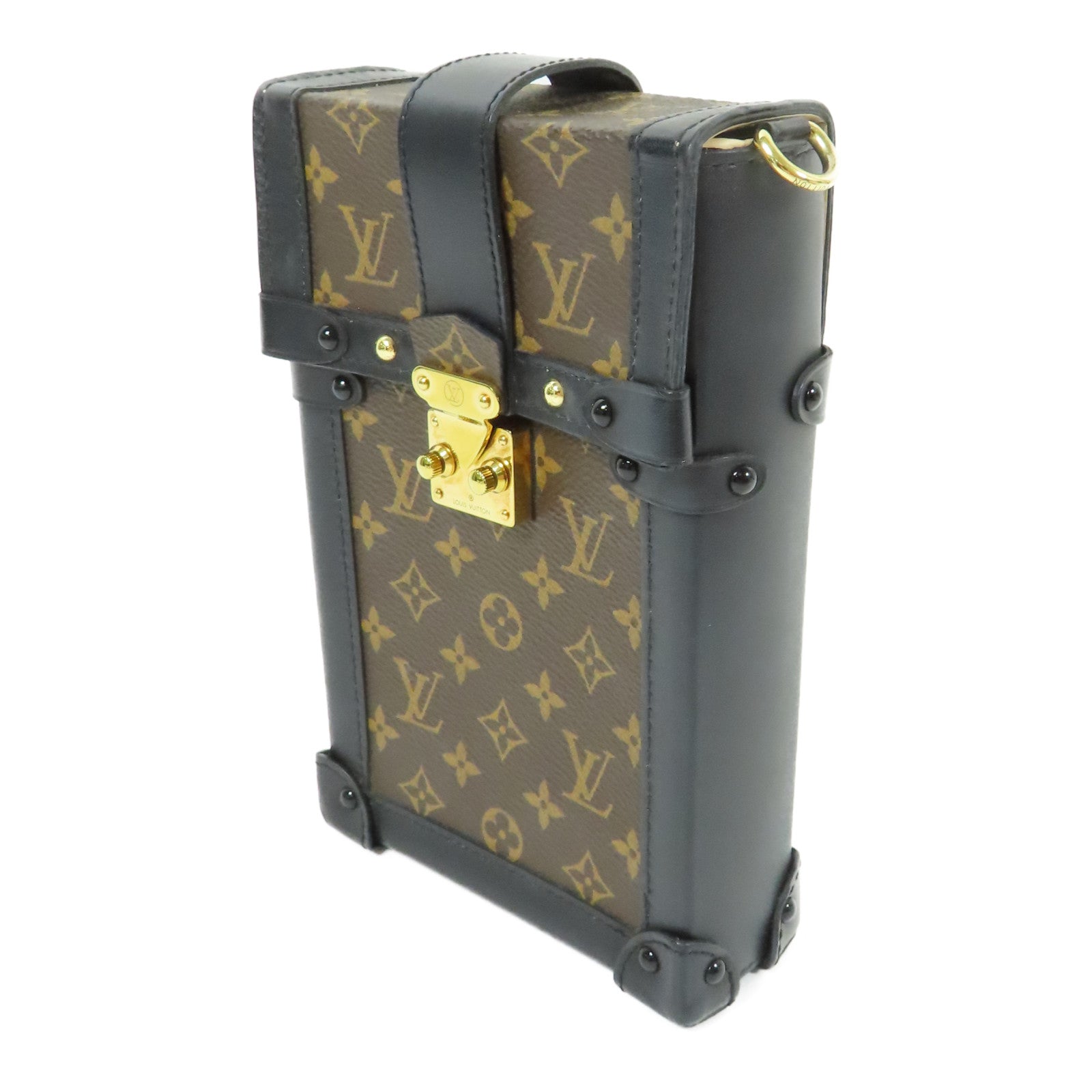 LOUIS VUITTON LV GHW Pochette Trunk Vertical Shoulder Bag Monogram M63913 Brown