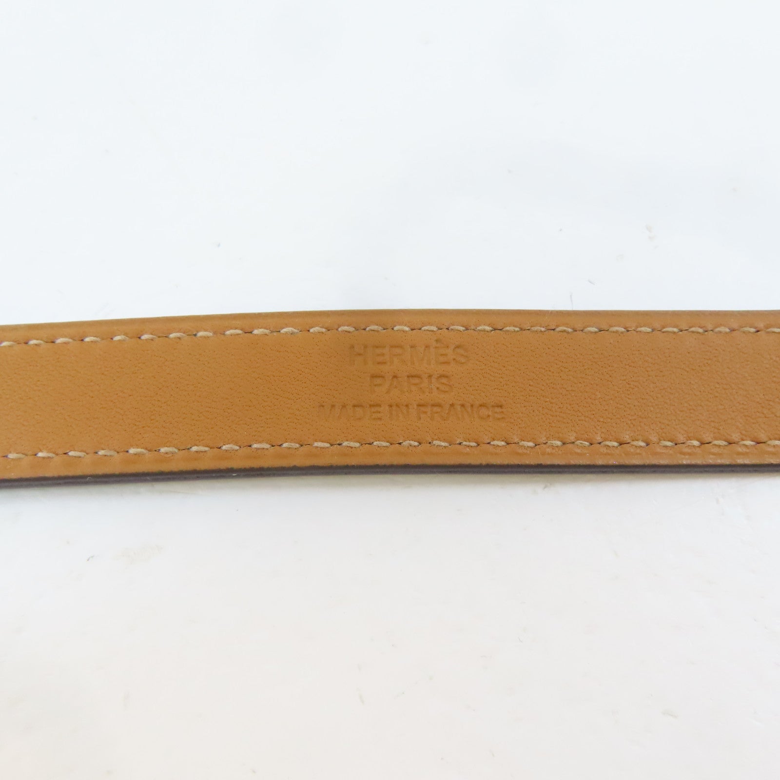HERMES 【激減優惠】Epsom皮革Drag Double手鐲Bleu Paon/綠色