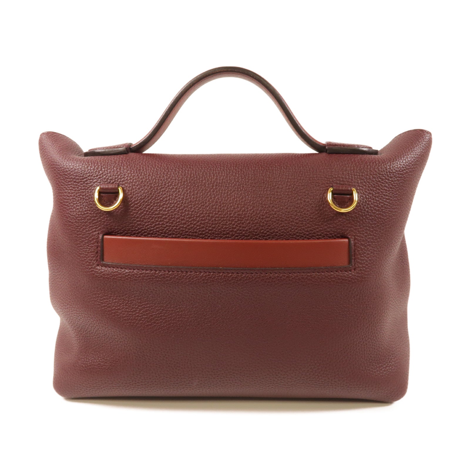 HERMES 【激減優惠】Clemence皮革24/24 29 cm金扣手挽肩背兩用袋紅色