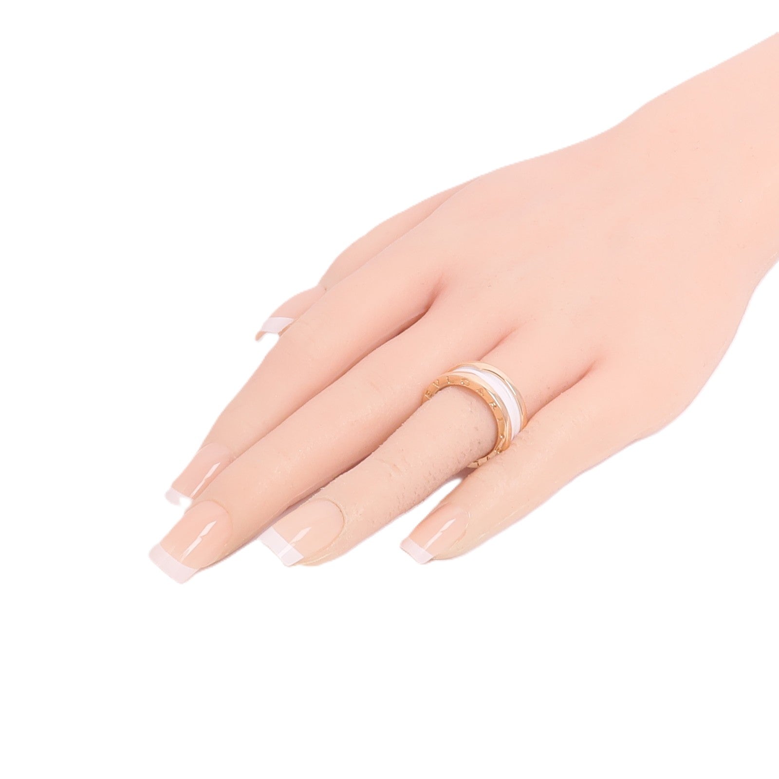 BVLGARI 18K玫瑰金B-Zero1 Ring陶瓷戒指