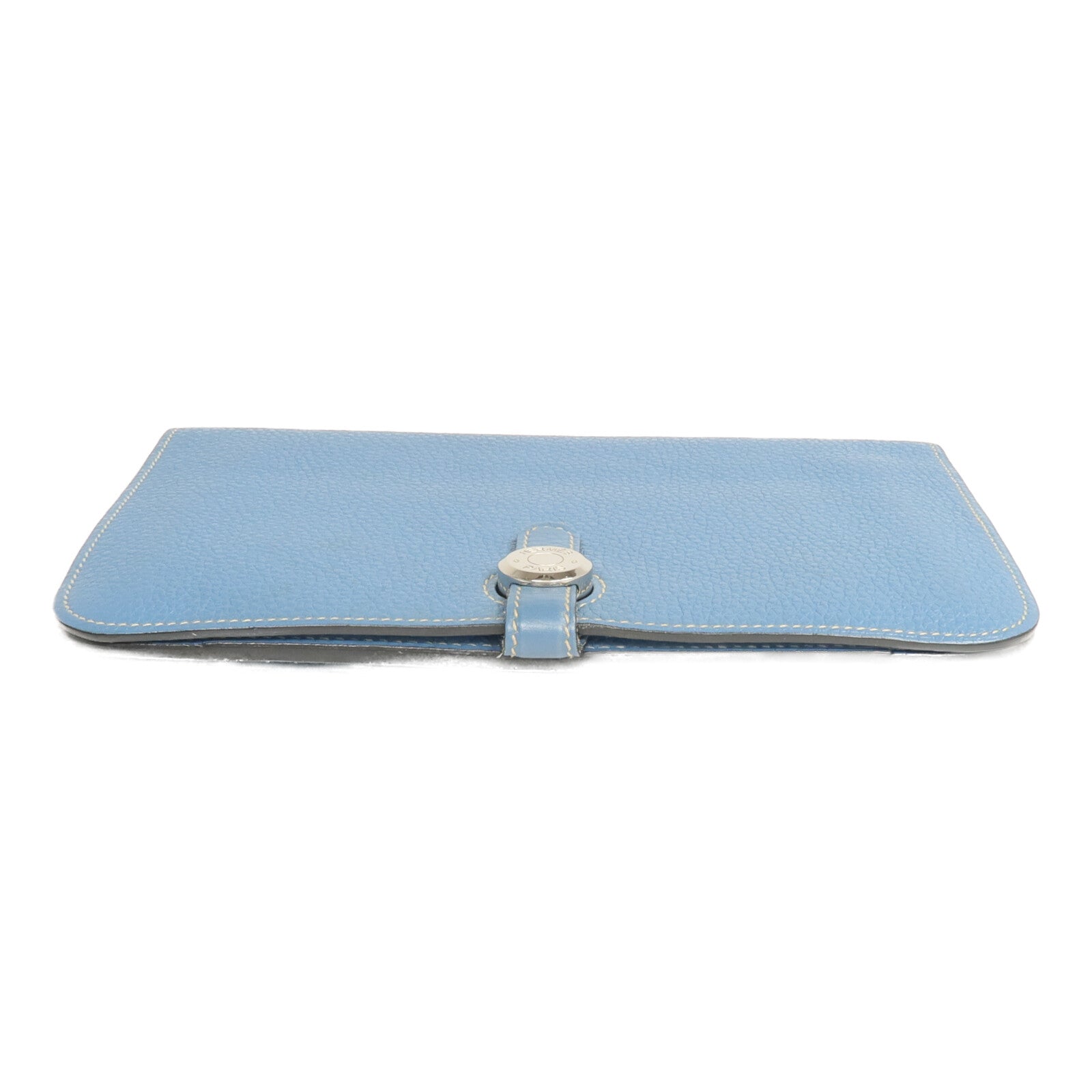 HERMES Togo皮革Dogon GM長錢包Bleu Jean