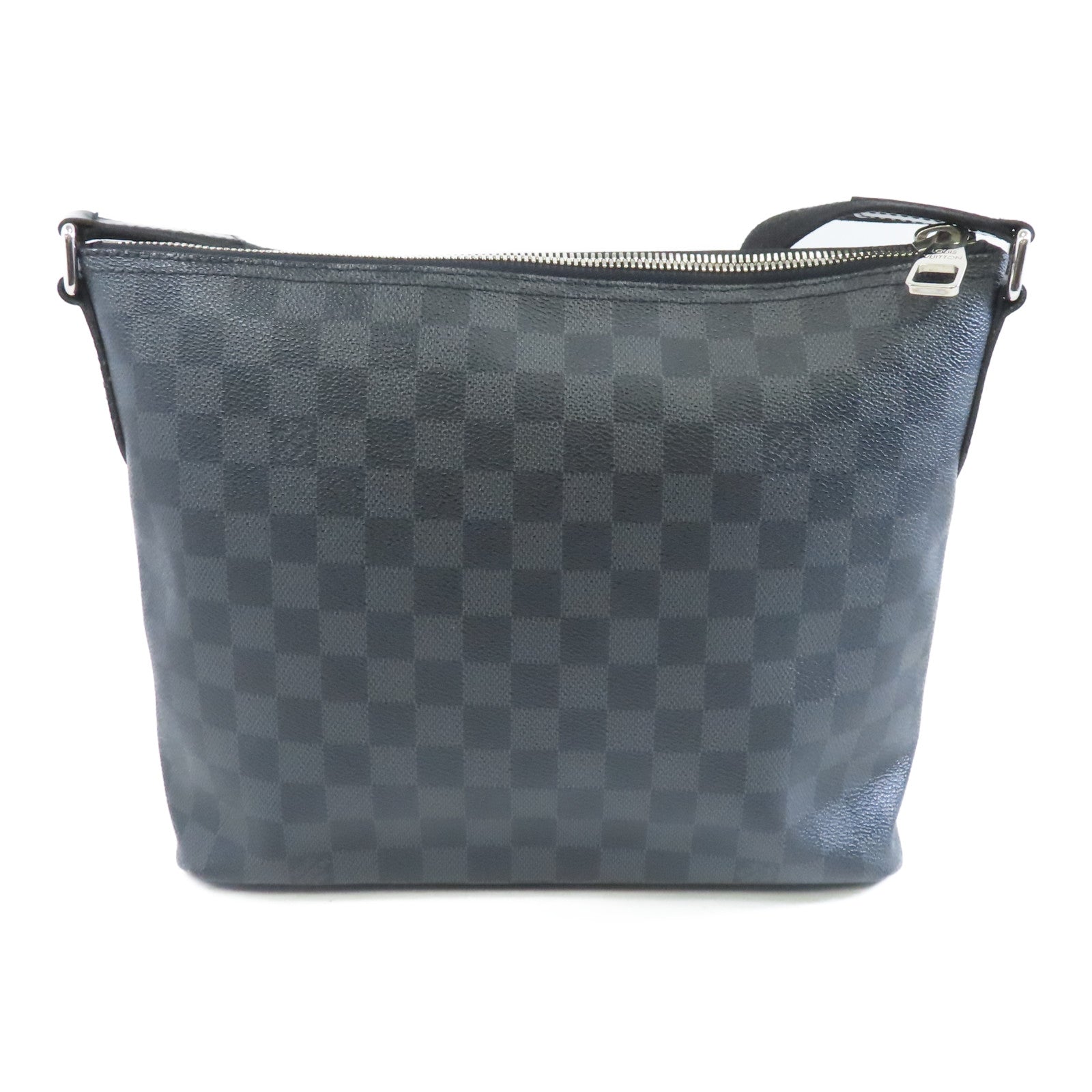 LOUIS VUITTON Damier Graphite Mick MM銀扣肩背袋黑色