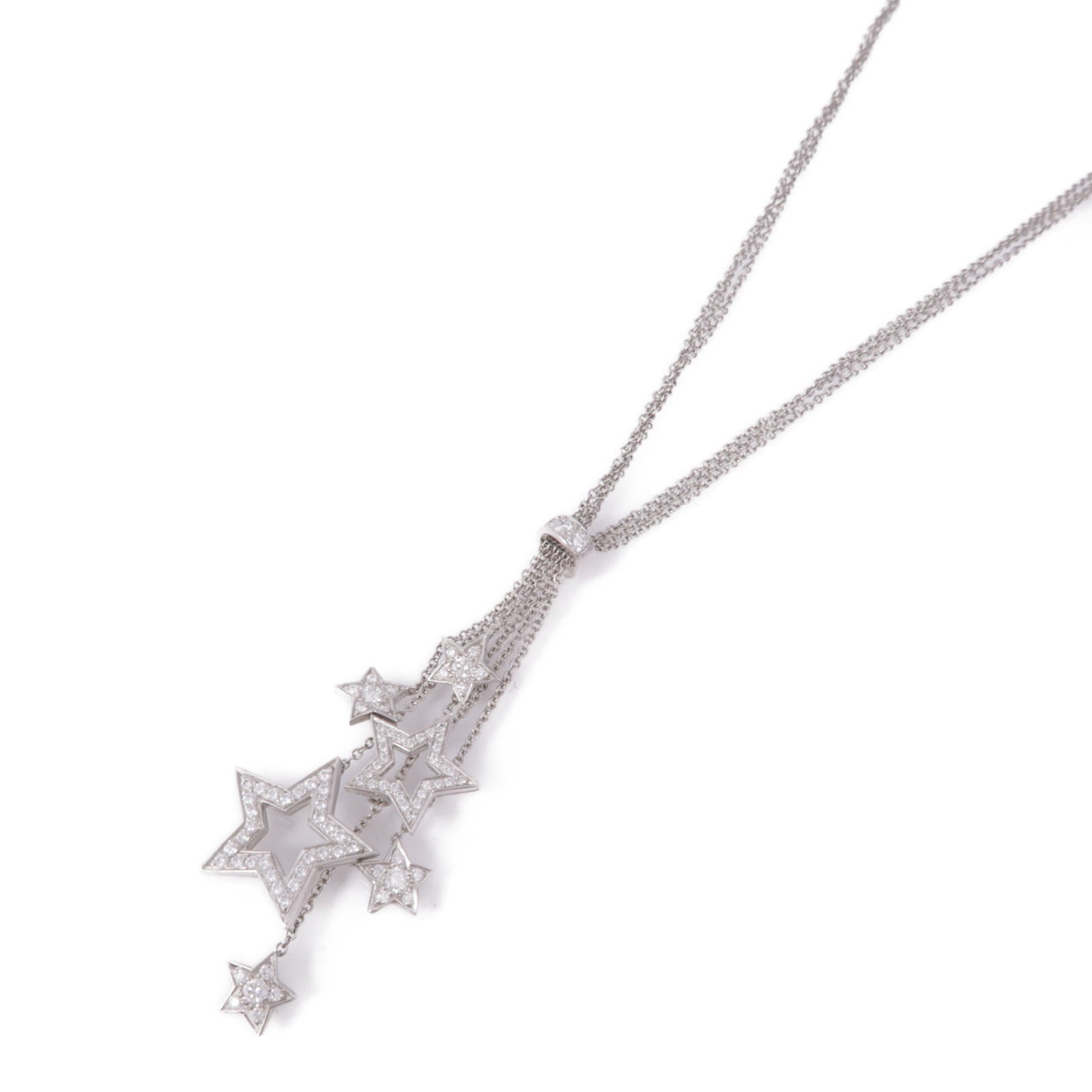 TIFFANY＆CO PT950鉑金Platinum Pave Diamond Star Drop Dangle鑽石項鍊