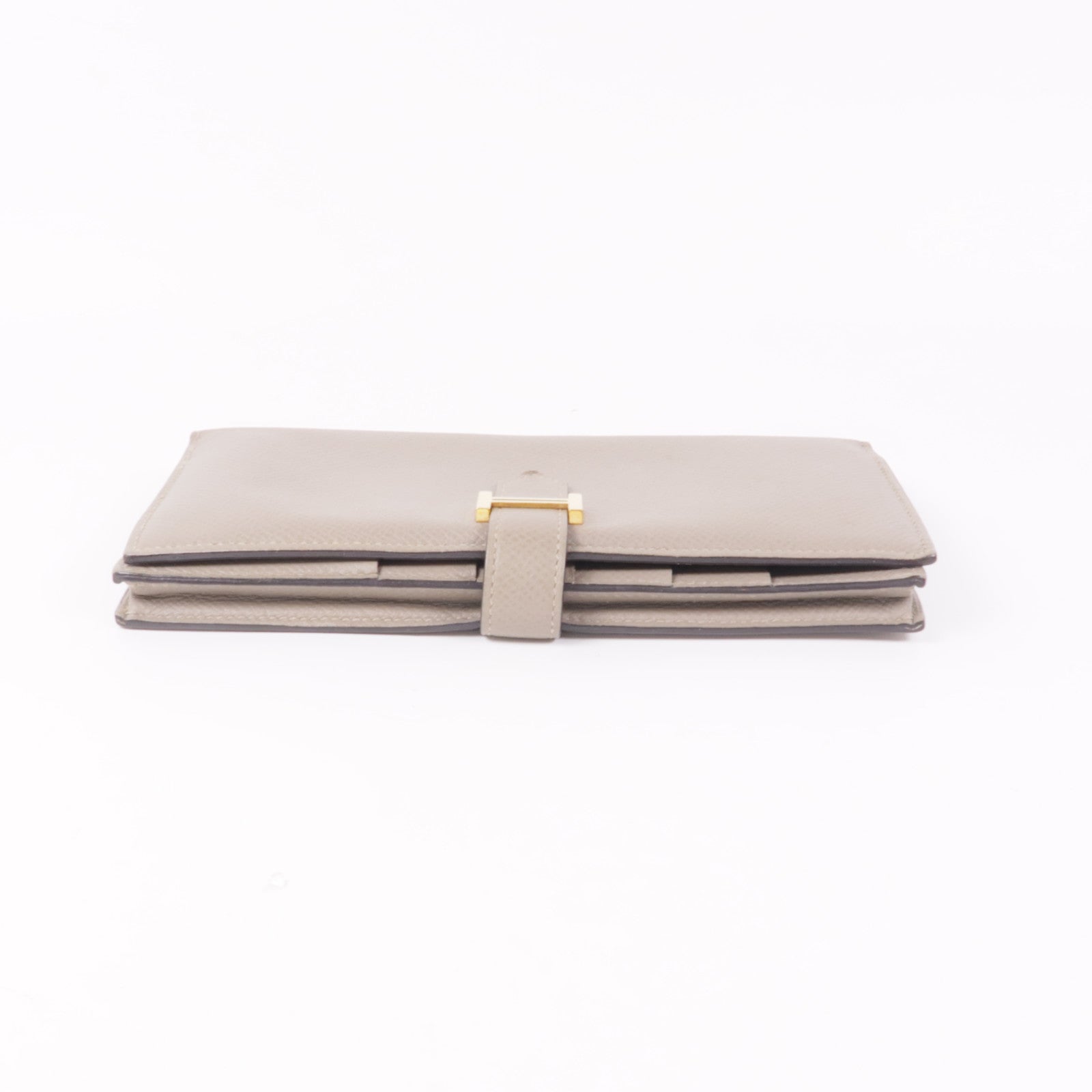 HERMES GHW Bearn Wallet Veau Epsom Leather Trench Beige