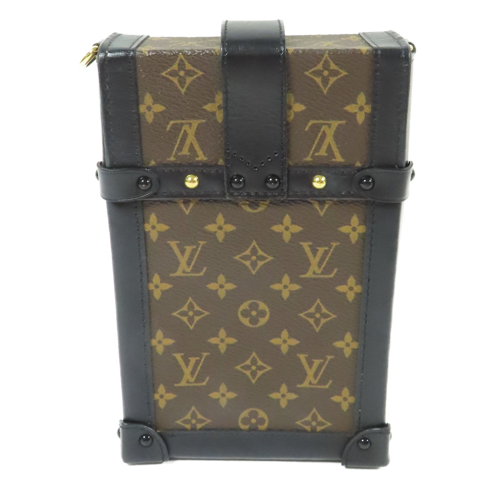 LOUIS VUITTON LV GHW Pochette Trunk Vertical Shoulder Bag Monogram M63913 Brown