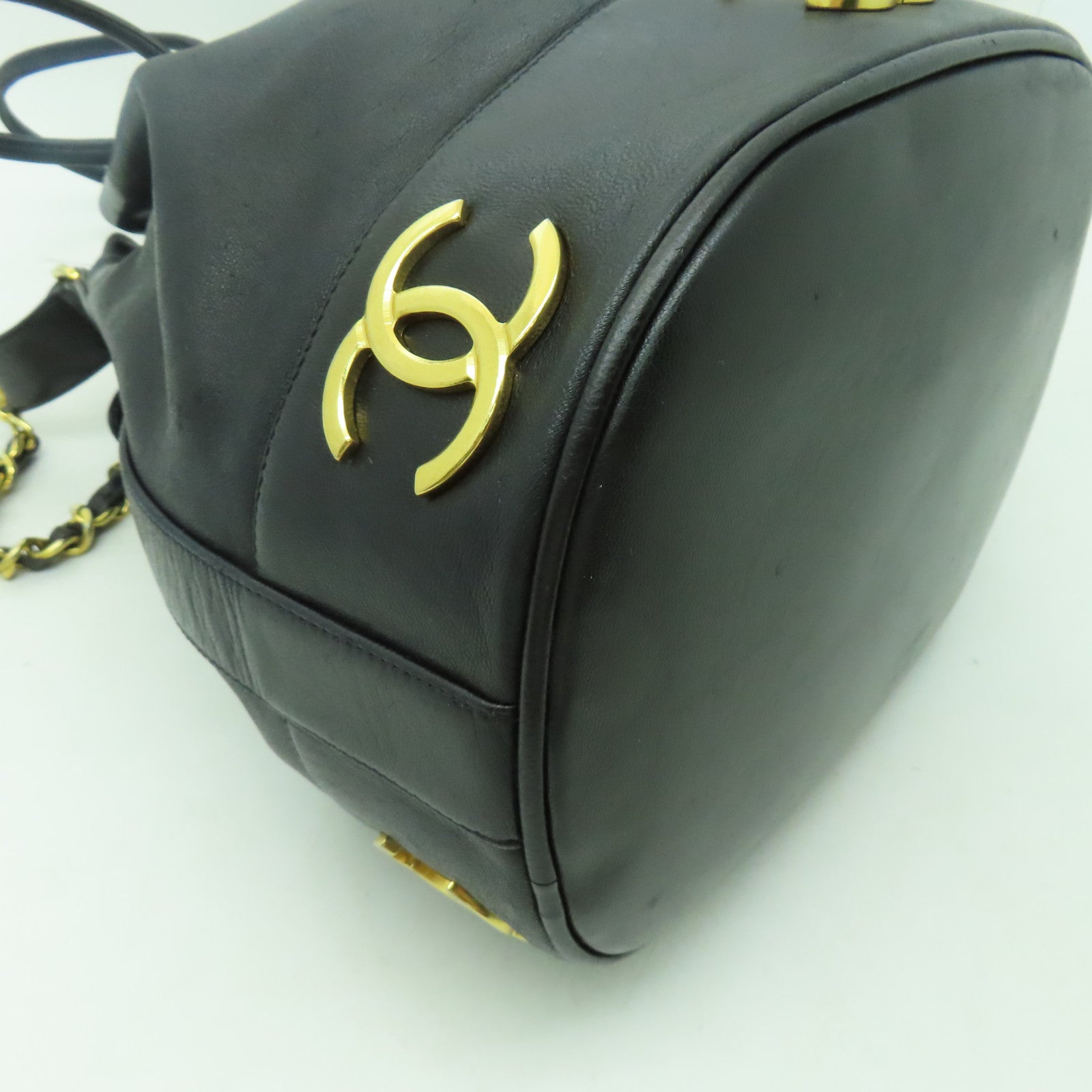 CHANEL 【激減優惠】羊皮皮革Shoulder Bag金扣肩背袋黑色