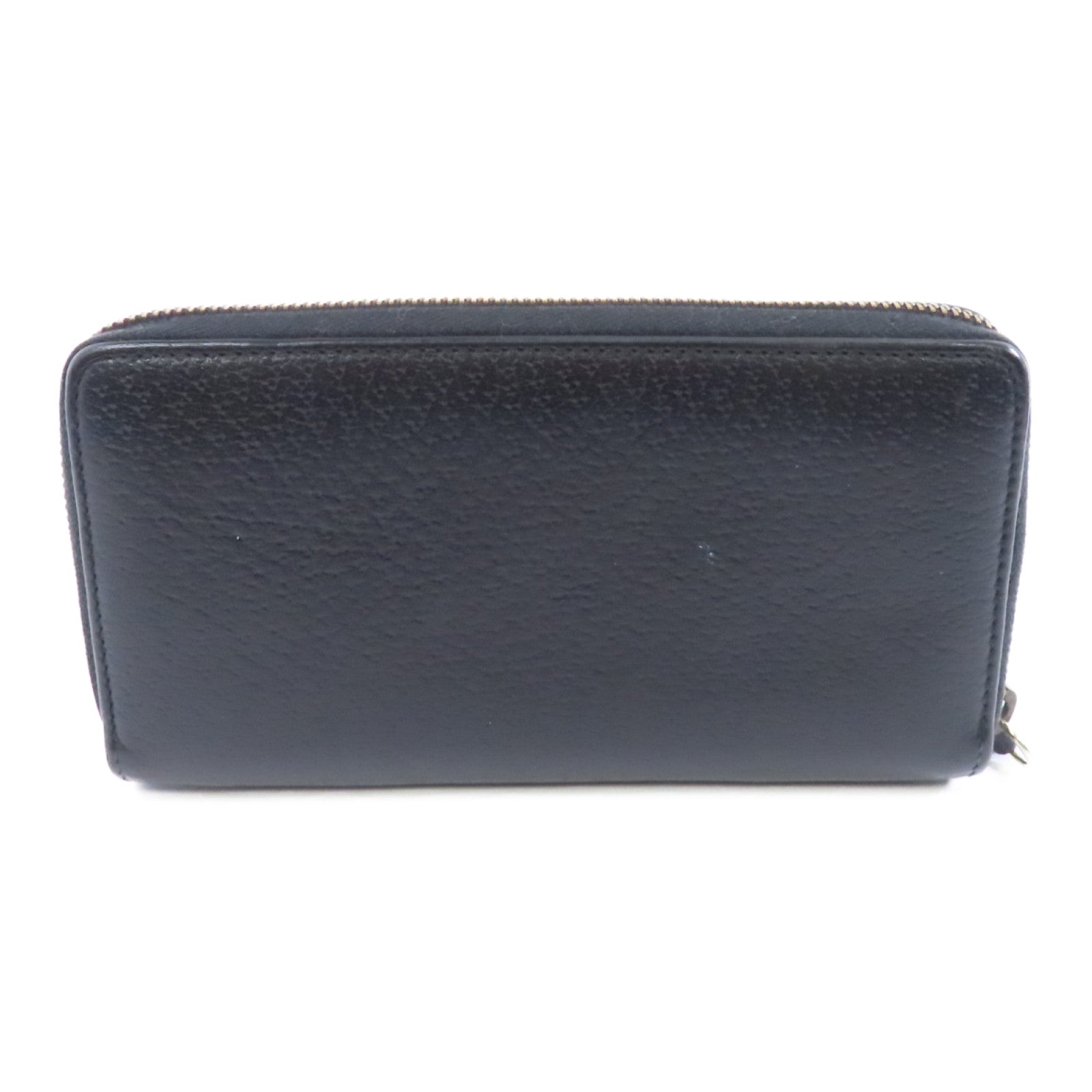 GUCCI 牛皮皮革Zipped Long Wallet金扣長錢包黑色