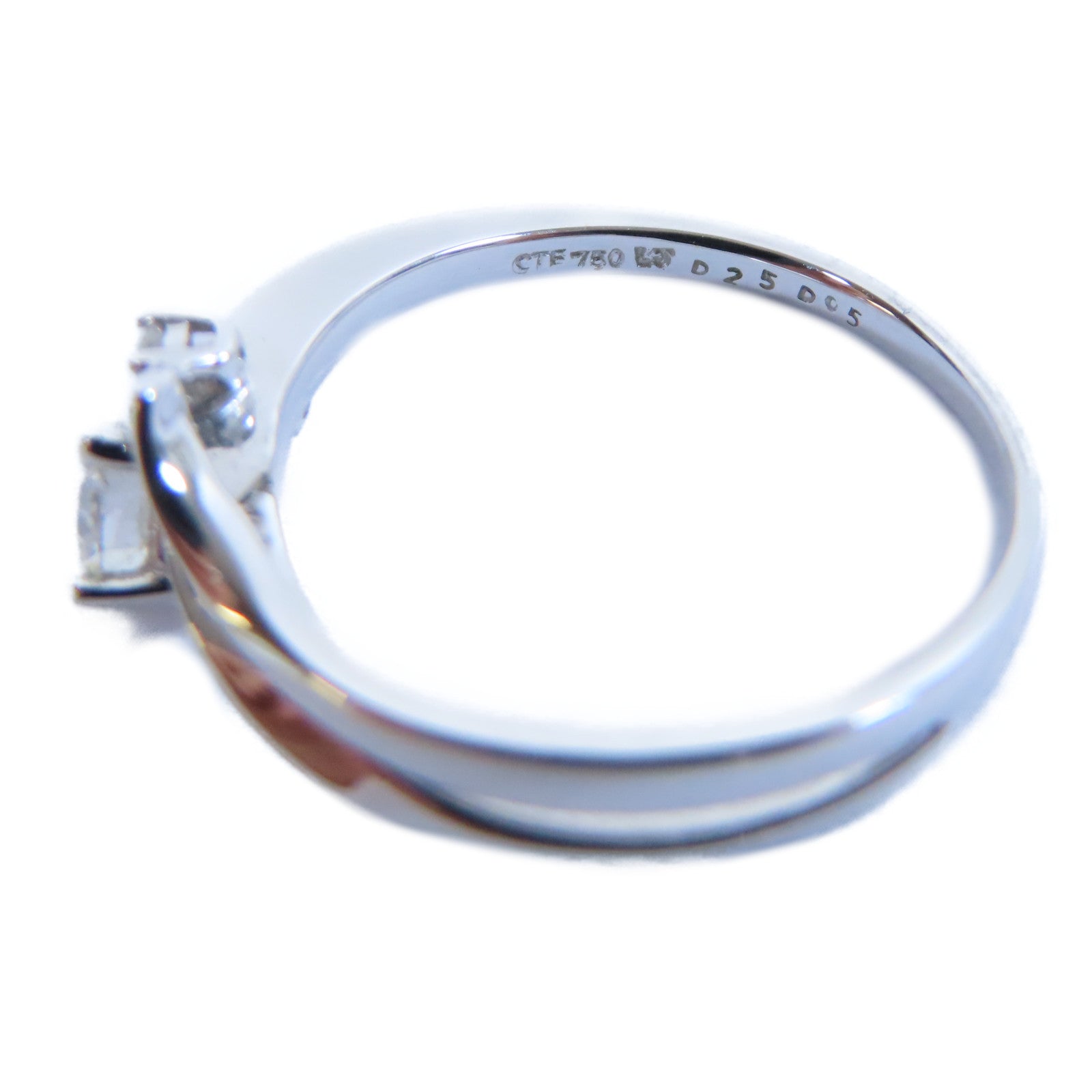 JEWELRY **【激減優惠】18K白金Diamond Ring 0.25ct/0.05ct鑽石戒指US#5.25