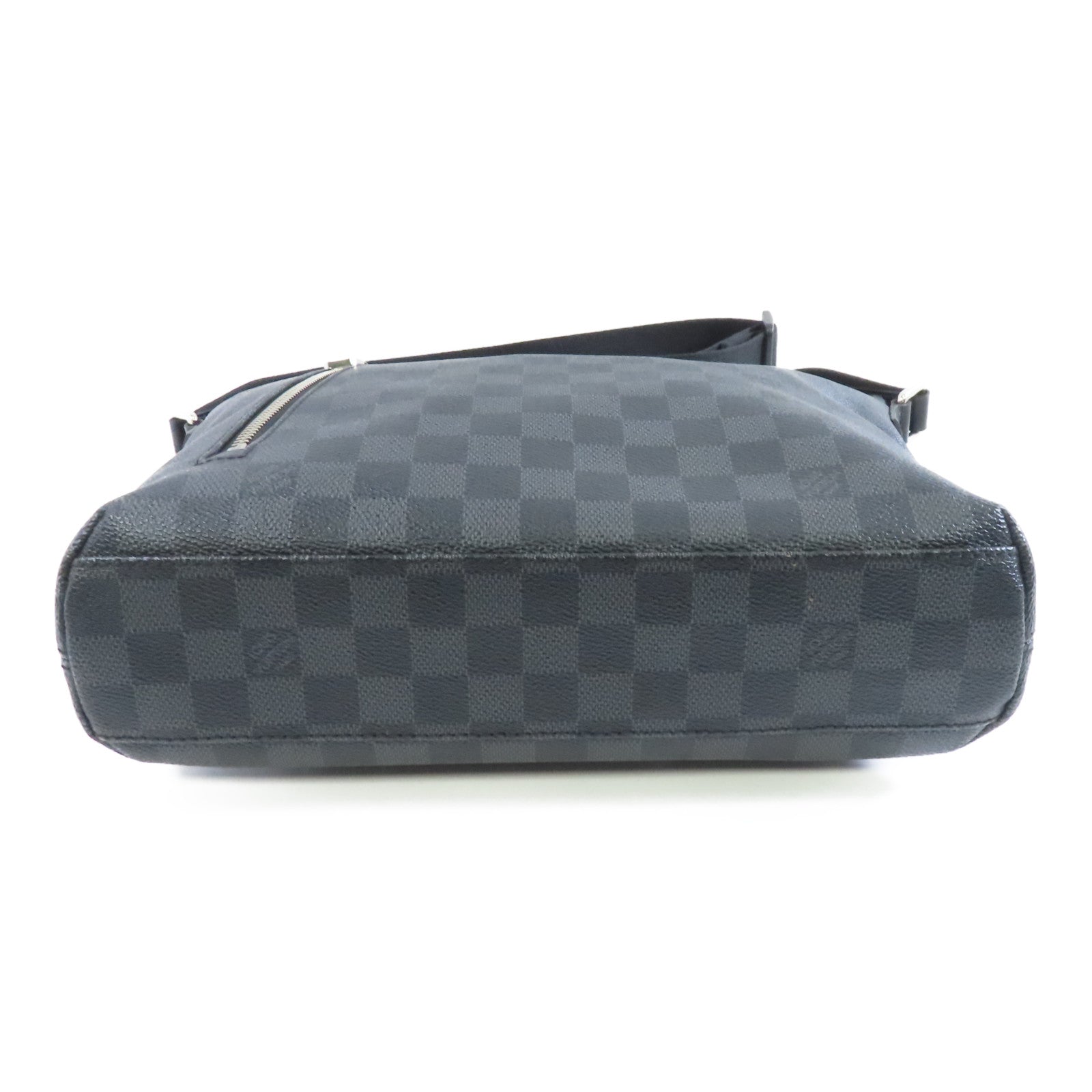 LOUIS VUITTON Damier Graphite Mick MM銀扣肩背袋黑色