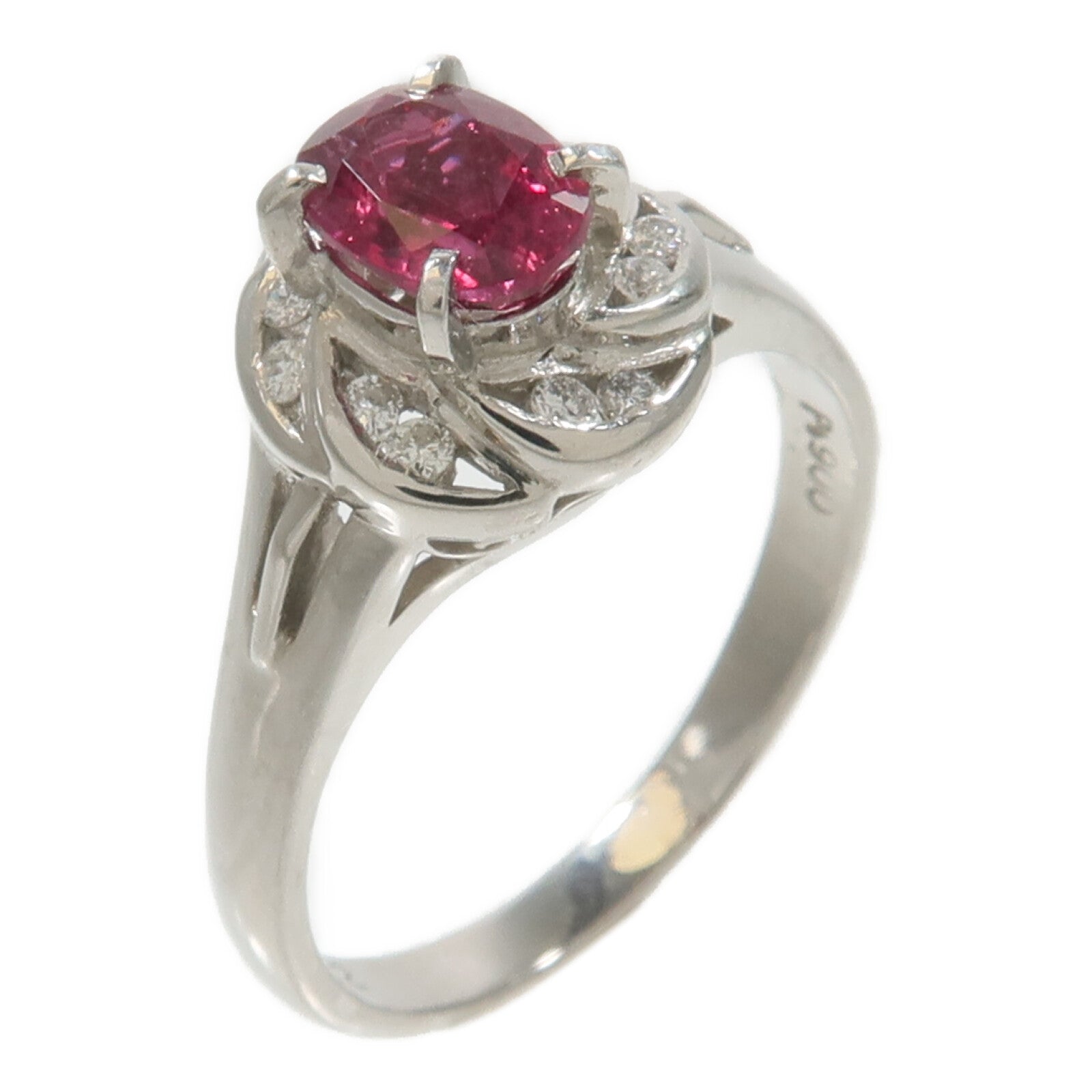 JEWELRY PT900鉑金Ruby Diamond Ring紅寶石/鑽石戒指