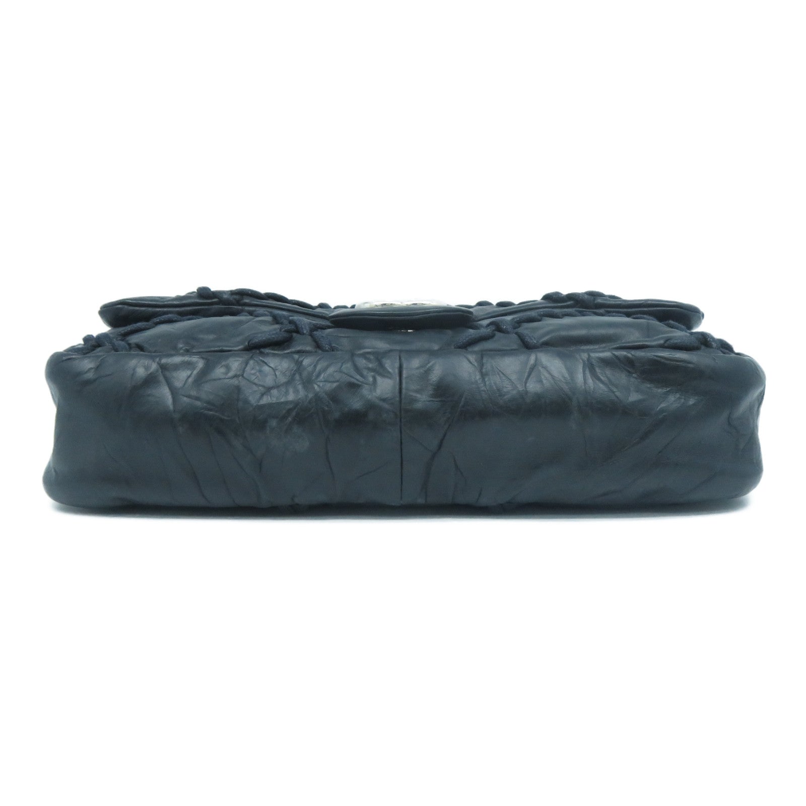 CHANEL 【激減優惠】菱格牛皮皮革Chain Shoulder Bag銀扣鏈帶肩背袋黑色