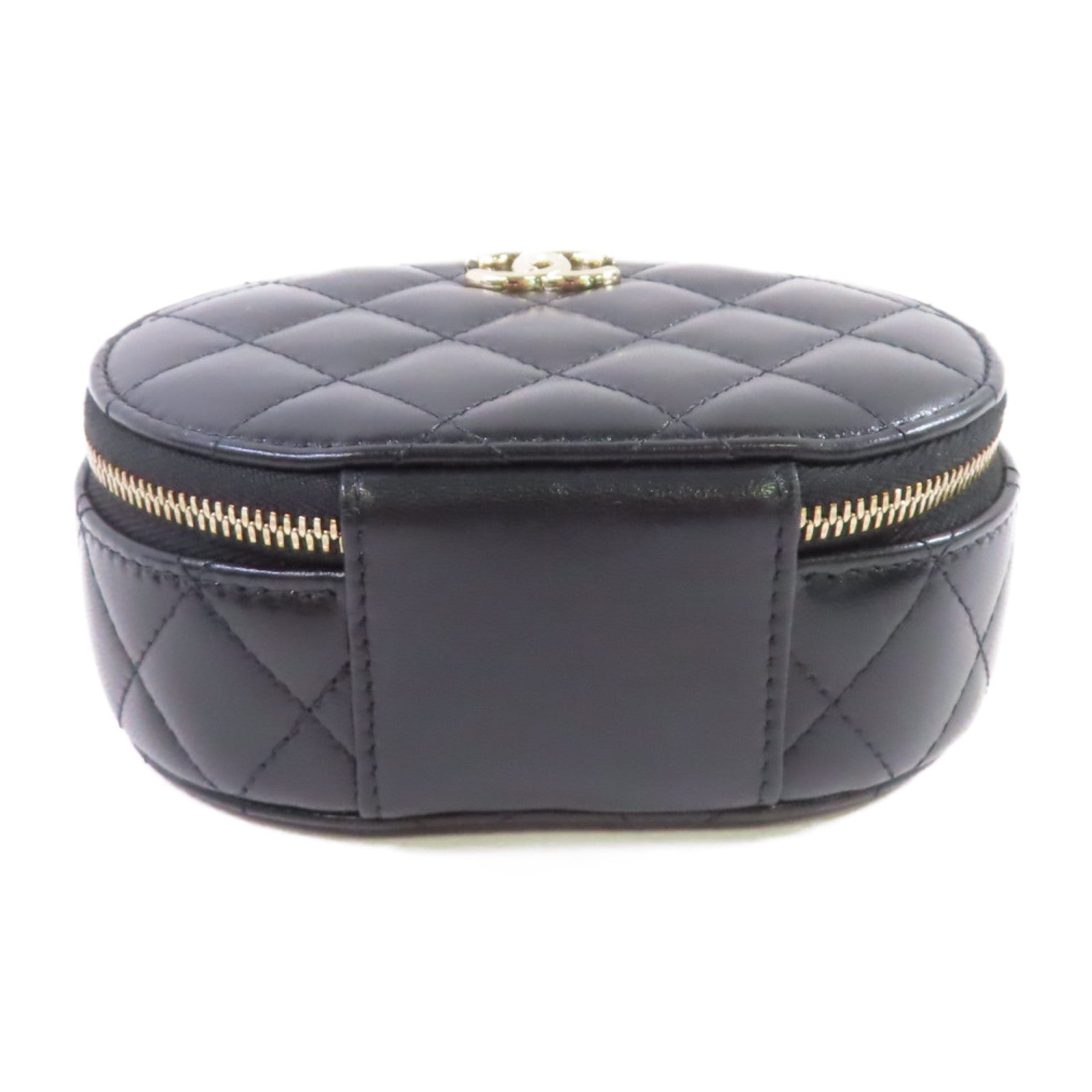 CHANEL 【激減優惠】菱格牛皮皮革Hand Bag金扣手挽袋黑色