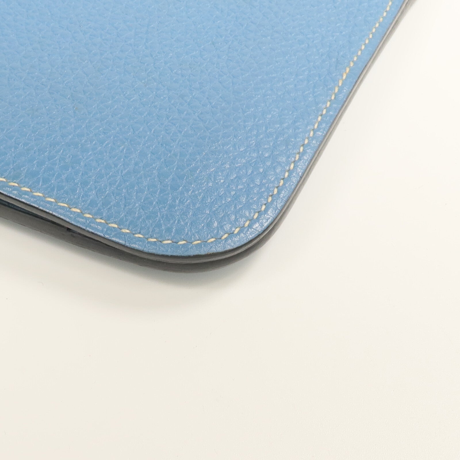 HERMES Togo皮革Dogon GM長錢包Bleu Jean