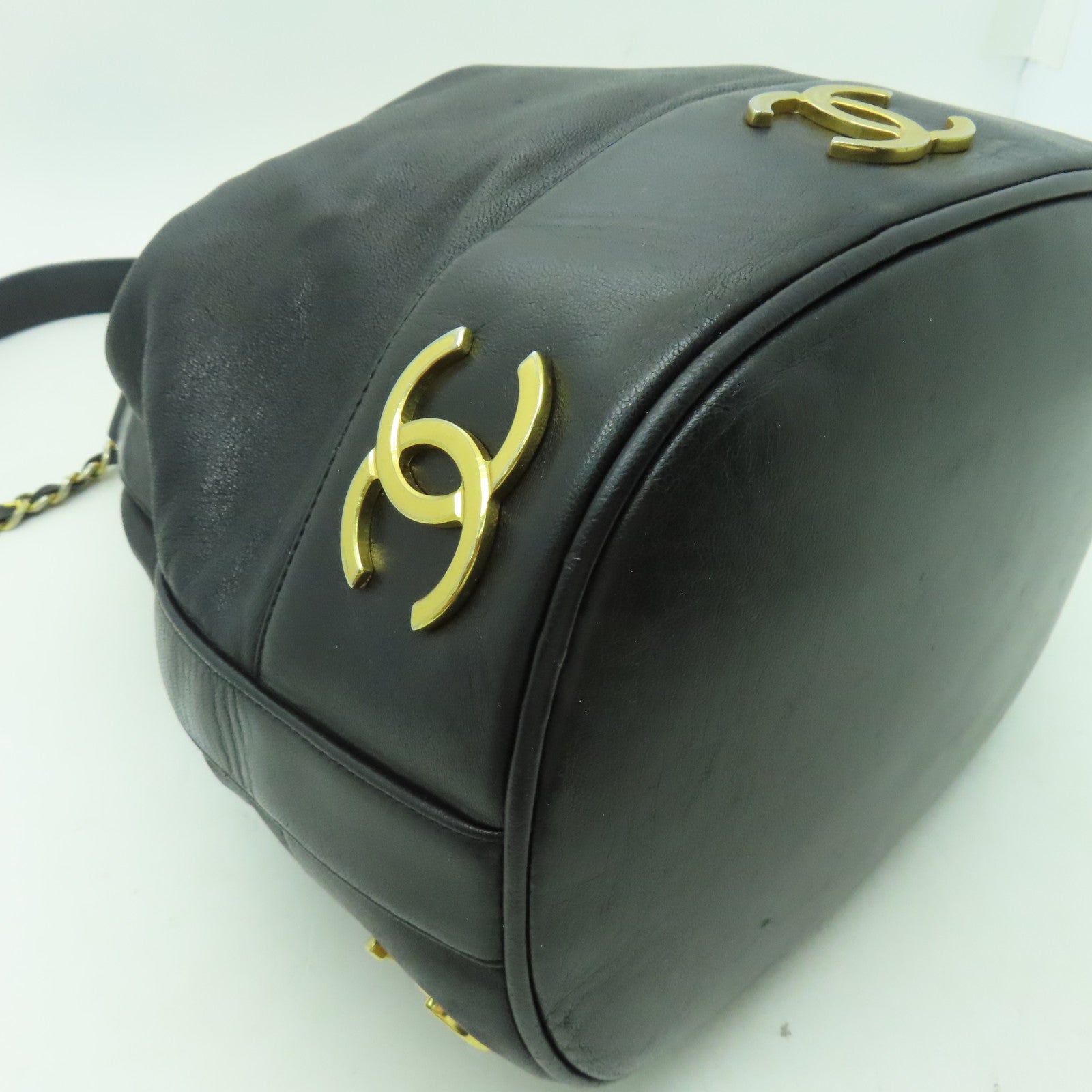 CHANEL 【激減優惠】羊皮皮革Shoulder Bag金扣肩背袋黑色