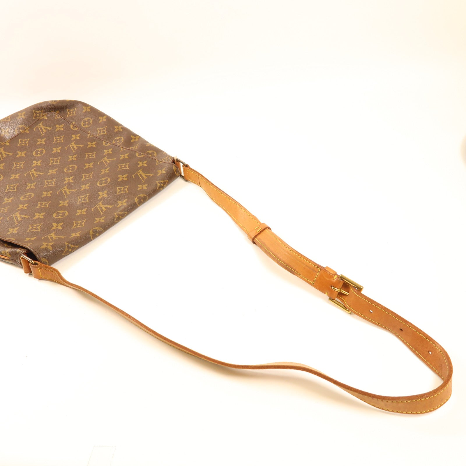 LOUIS VUITTON Monogram Musette金扣肩背袋棕色