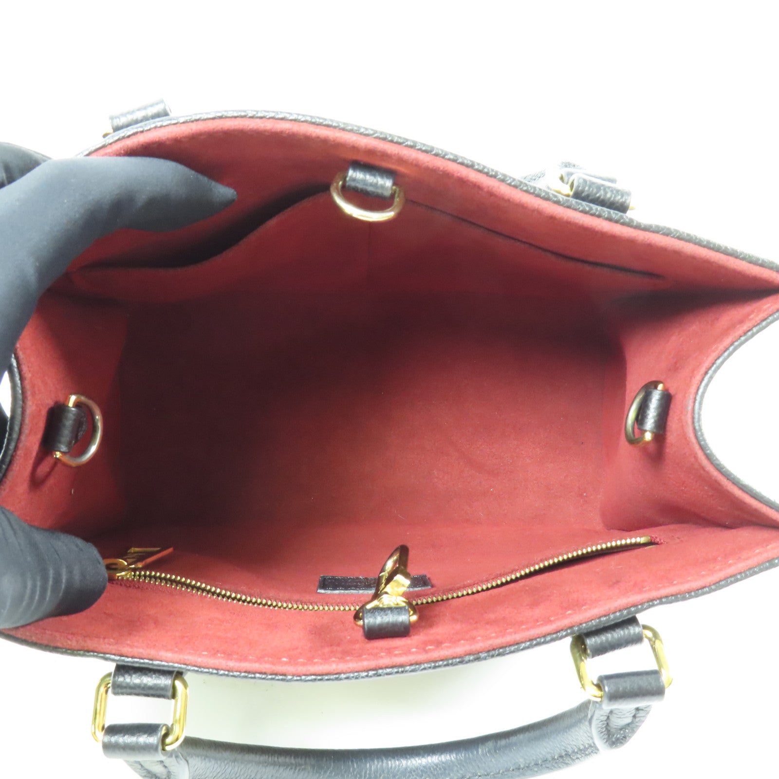 LOUIS VUITTON Monogram Empreinte On The Go PM金扣手挽肩背兩用袋