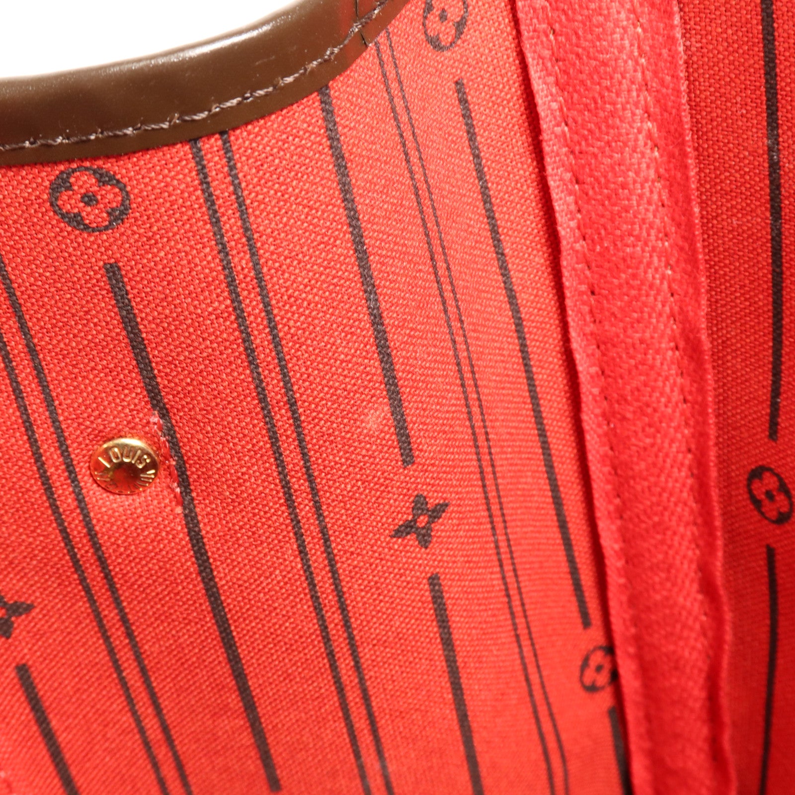 LOUIS VUITTON Damier Neverfull MM金扣肩背袋/手挽袋