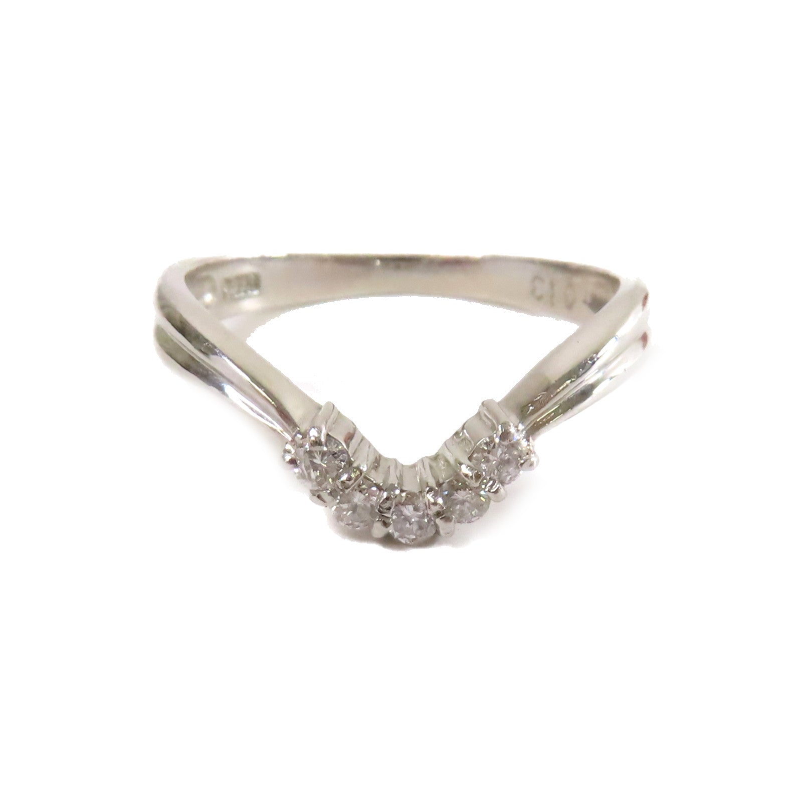 JEWELRY 【激減優惠】PT900鉑金/0.13ct鑽石Diamond Ring戒指US#5.25