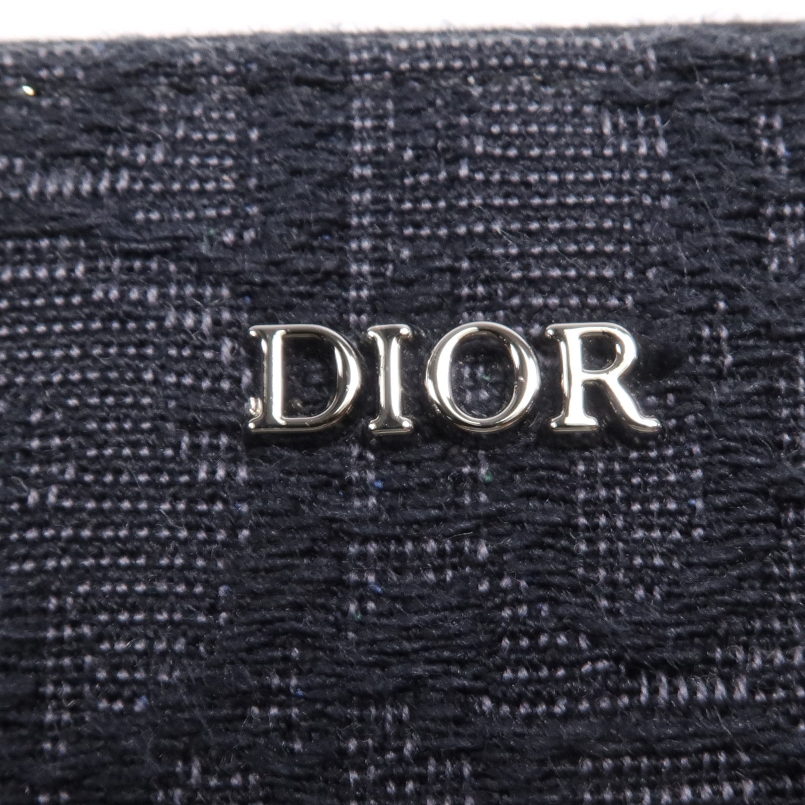 Dior 帆布Oblique Zipped Pouch銀扣肩背袋