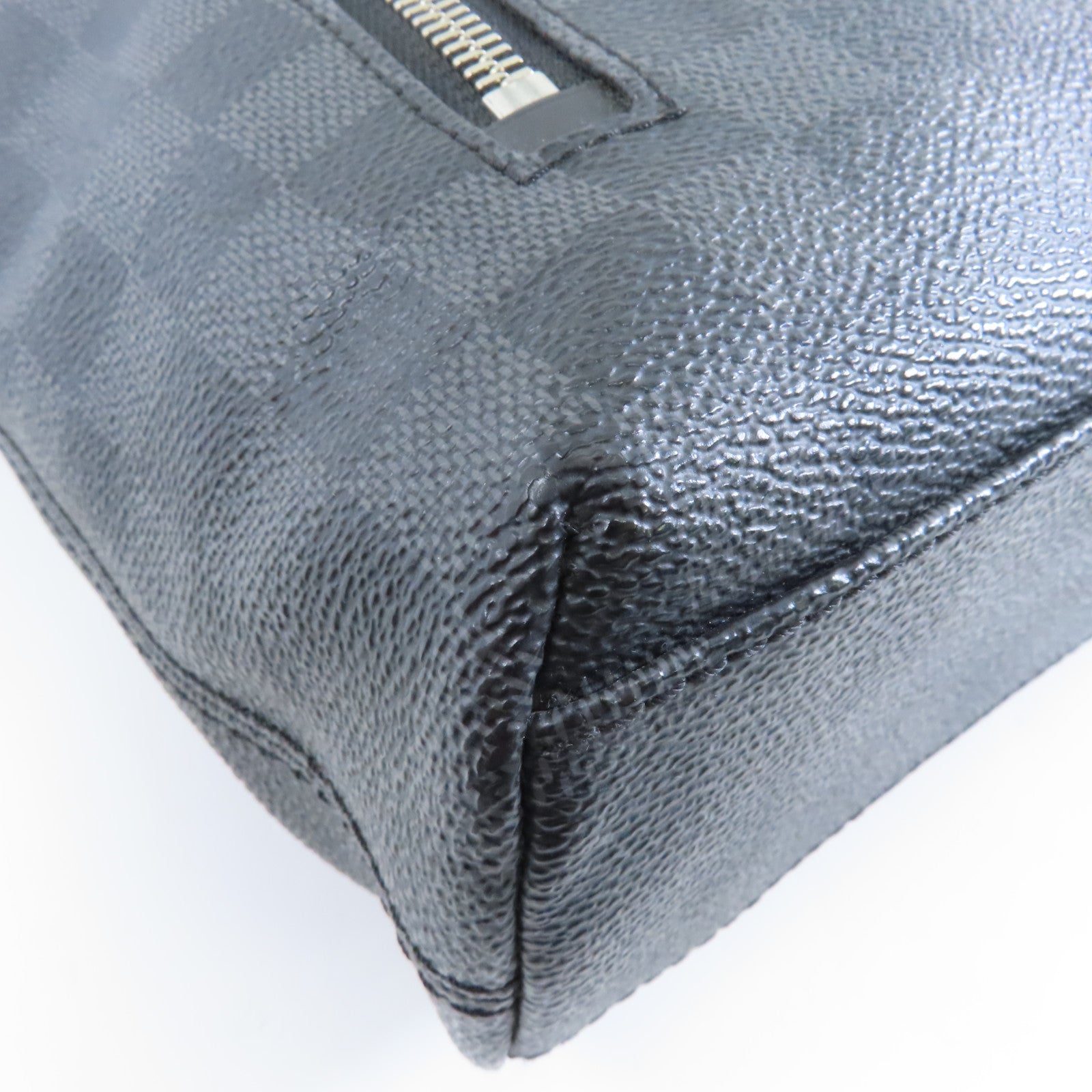LOUIS VUITTON Damier Graphite Mick MM銀扣肩背袋黑色